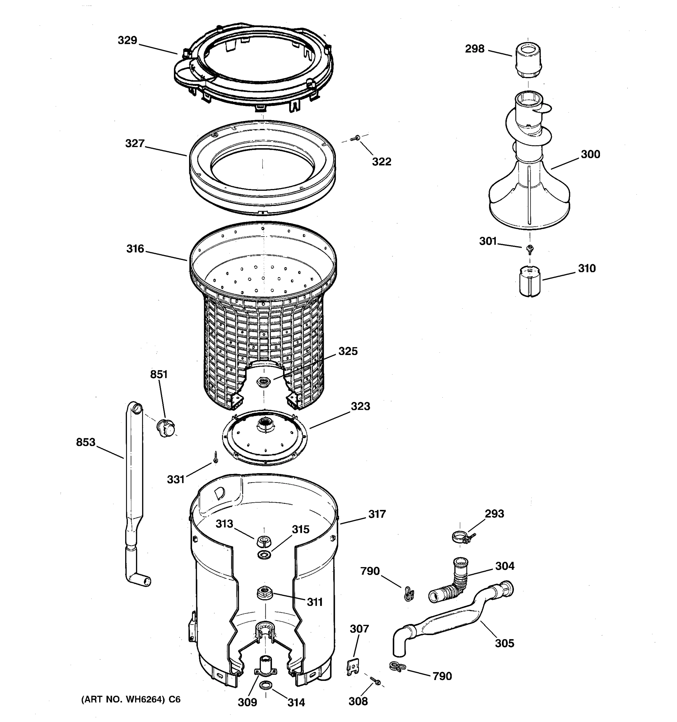 TUB, BASKET & AGITATOR
