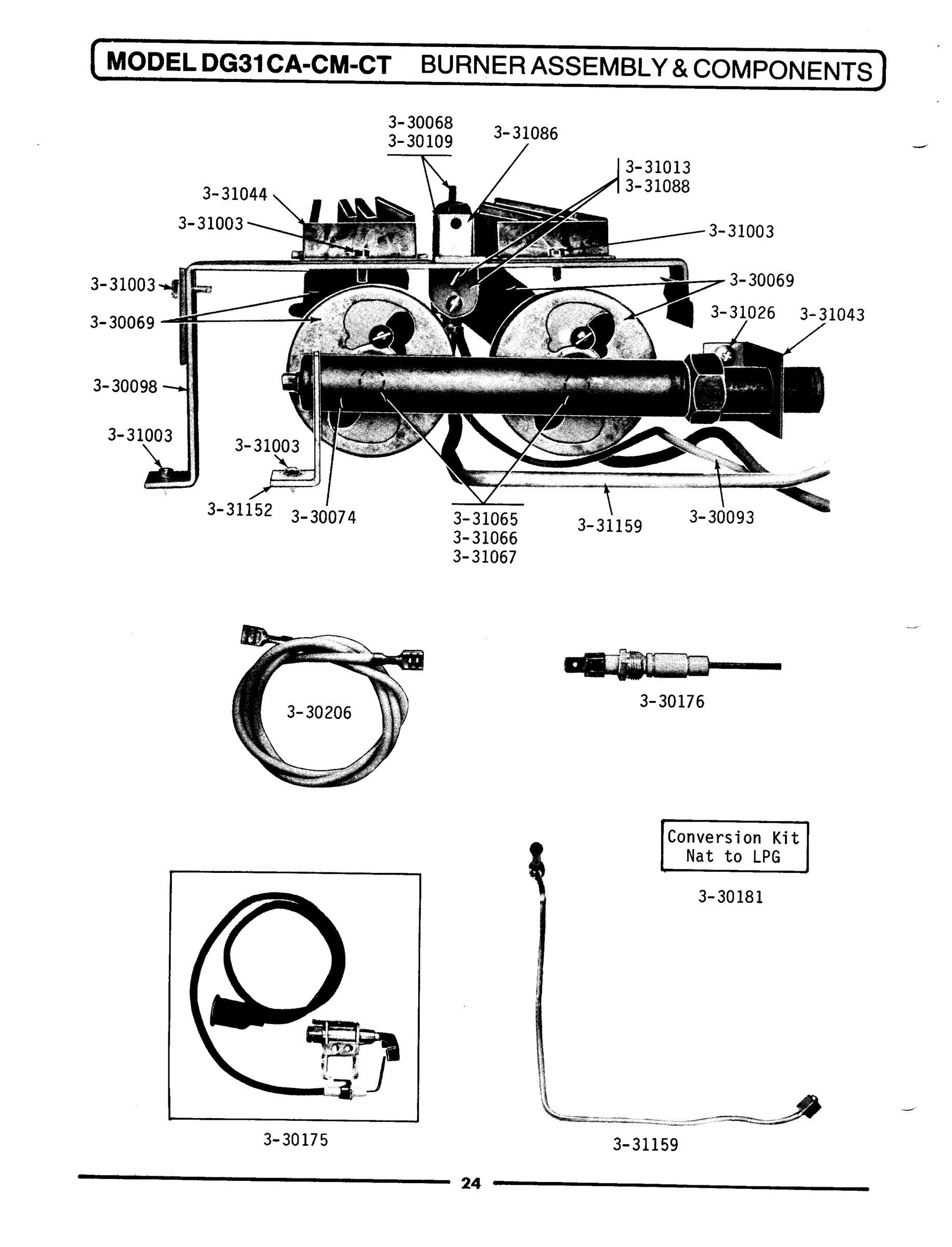 08 - BURNER ASSEMBLY & COMPONENTS