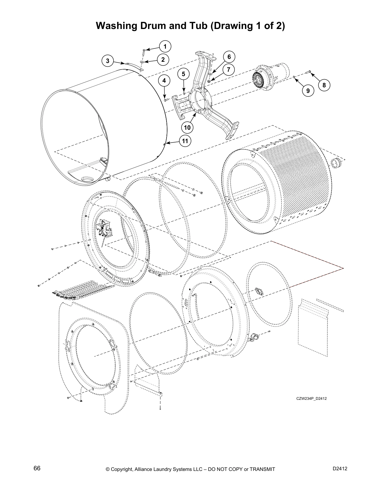 Washing Drum and Tub (Drawing 1 of 2)