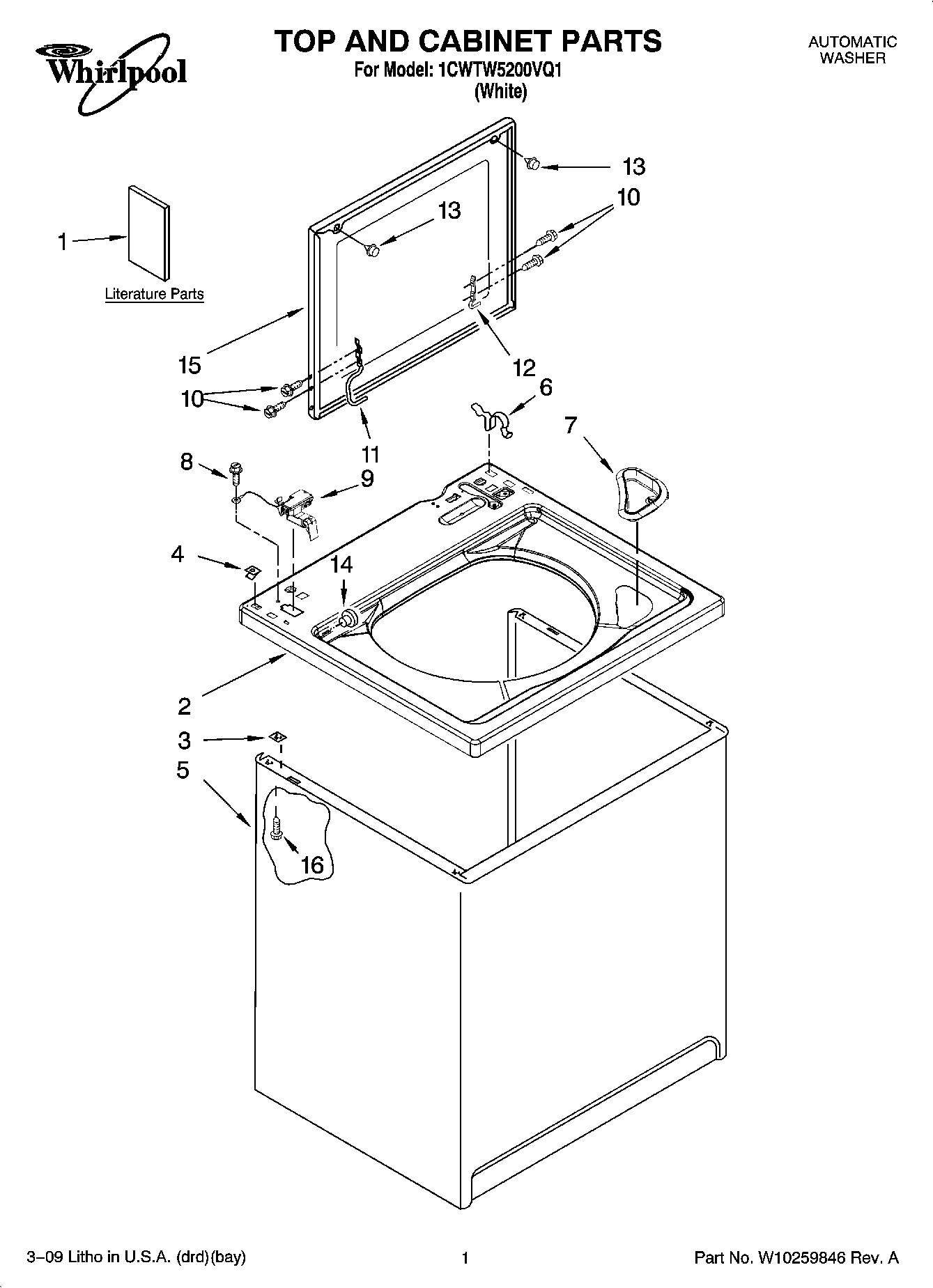 01 - TOP AND CABINET PARTS