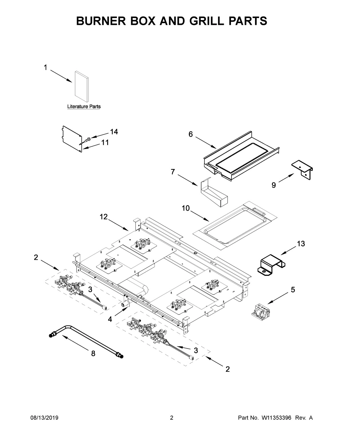 02 - BURNER BOX AND GRILL PARTS