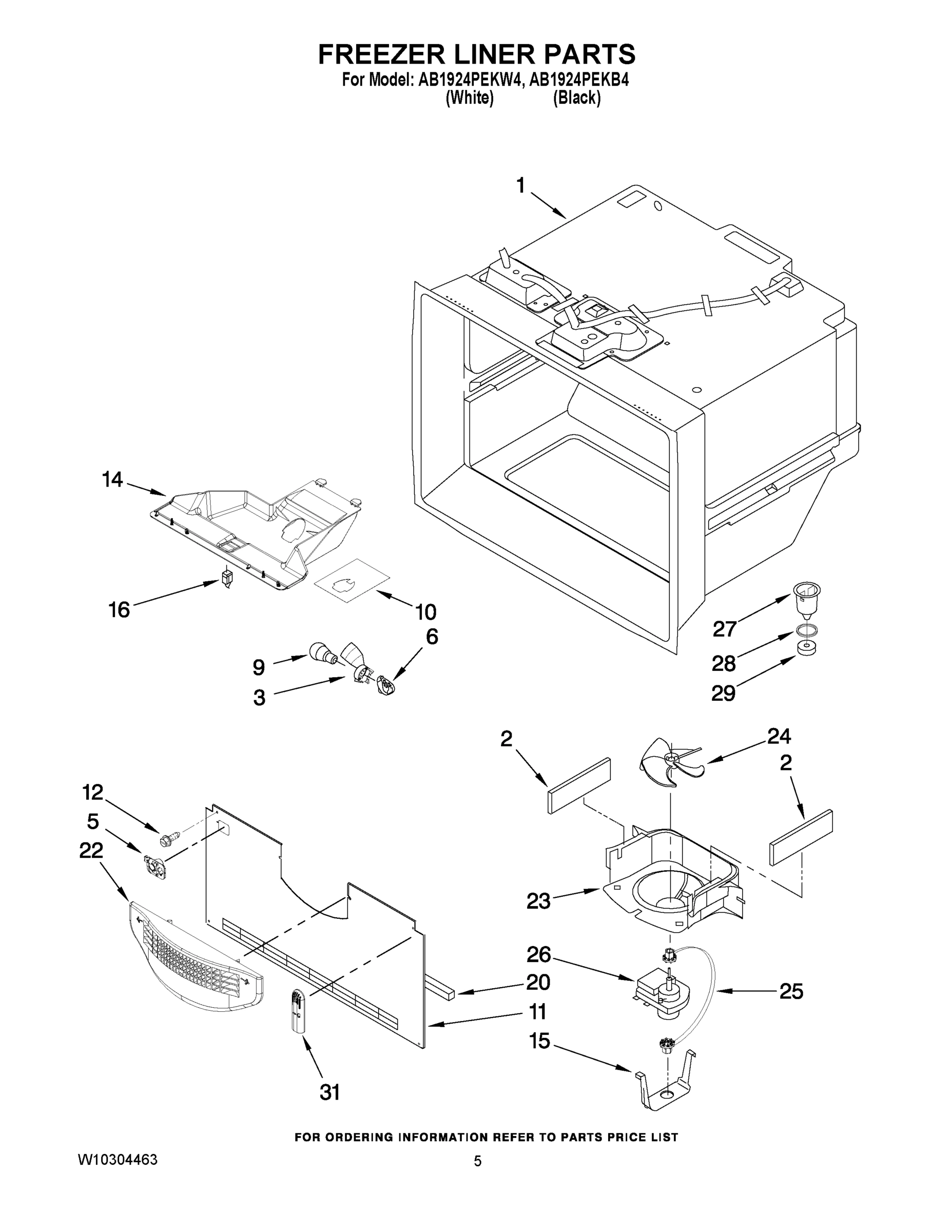 03 - FREEZER LINER PARTS