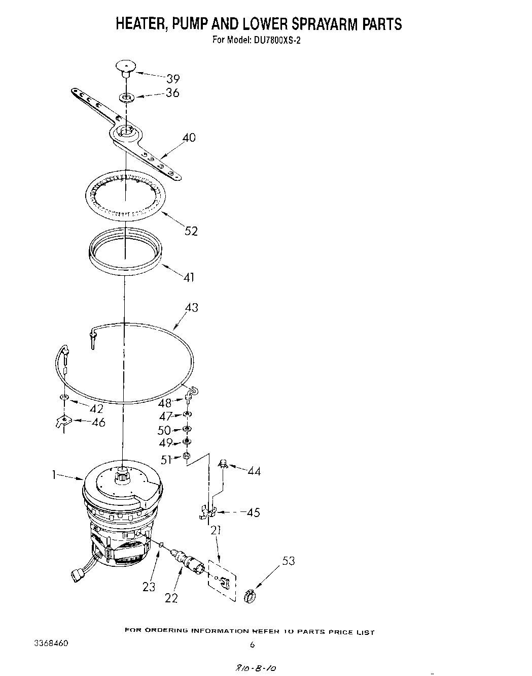 04 - HEATER, PUMP AND LOWER SPRAY ARM
