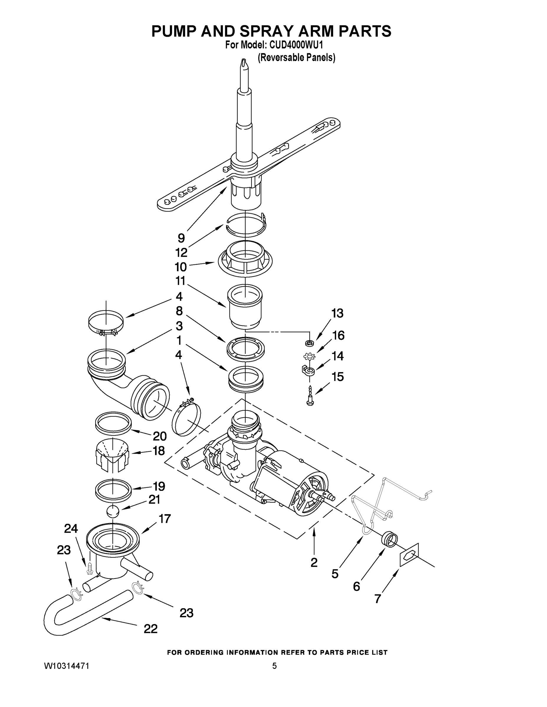 04 - PUMP AND SPRAY ARM PARTS