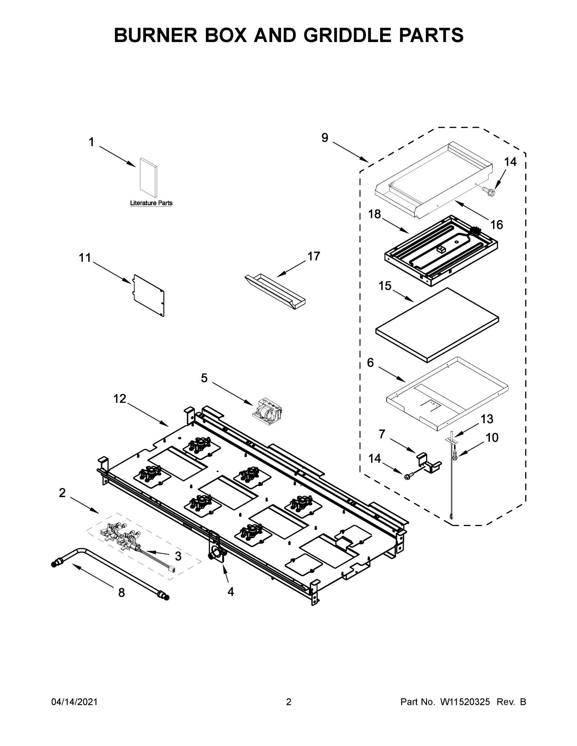 02 - BURNER BOX AND GRIDDLE PARTS