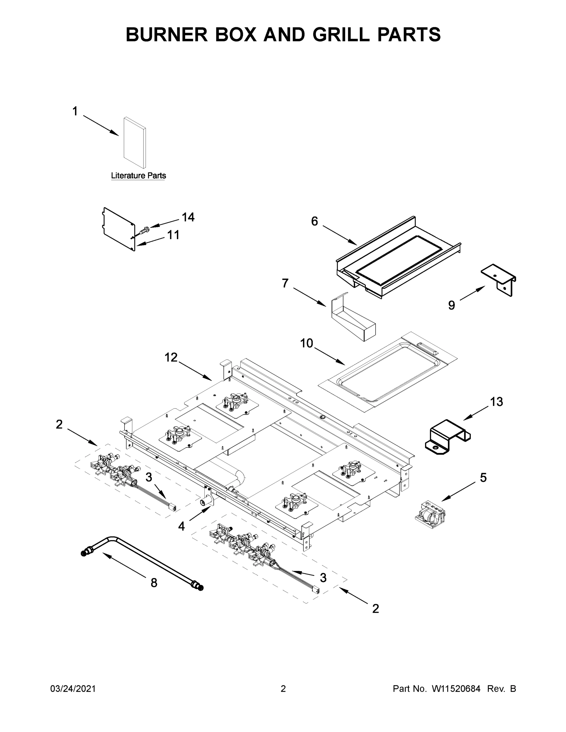02 - BURNER BOX AND GRILL PARTS