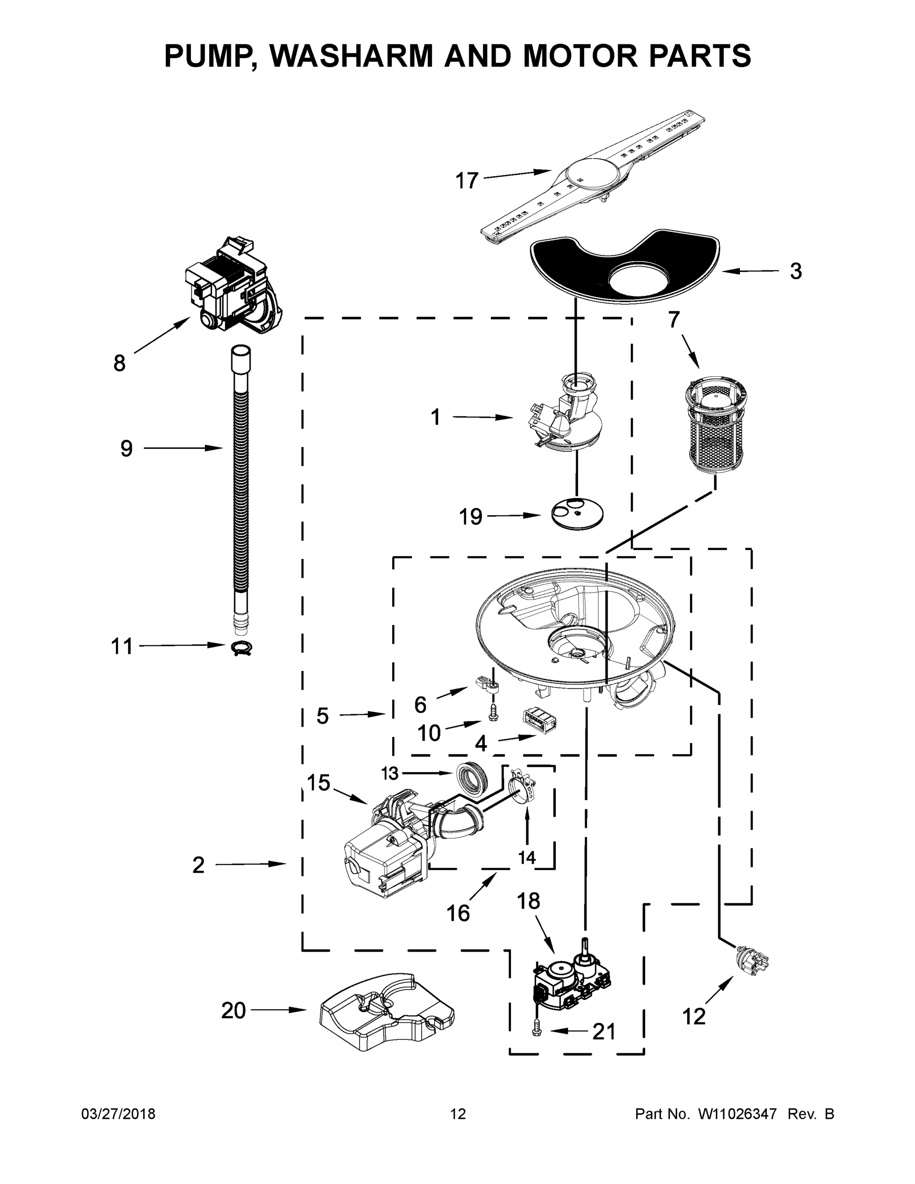 07 - PUMP, WASHARM AND MOTOR PARTS