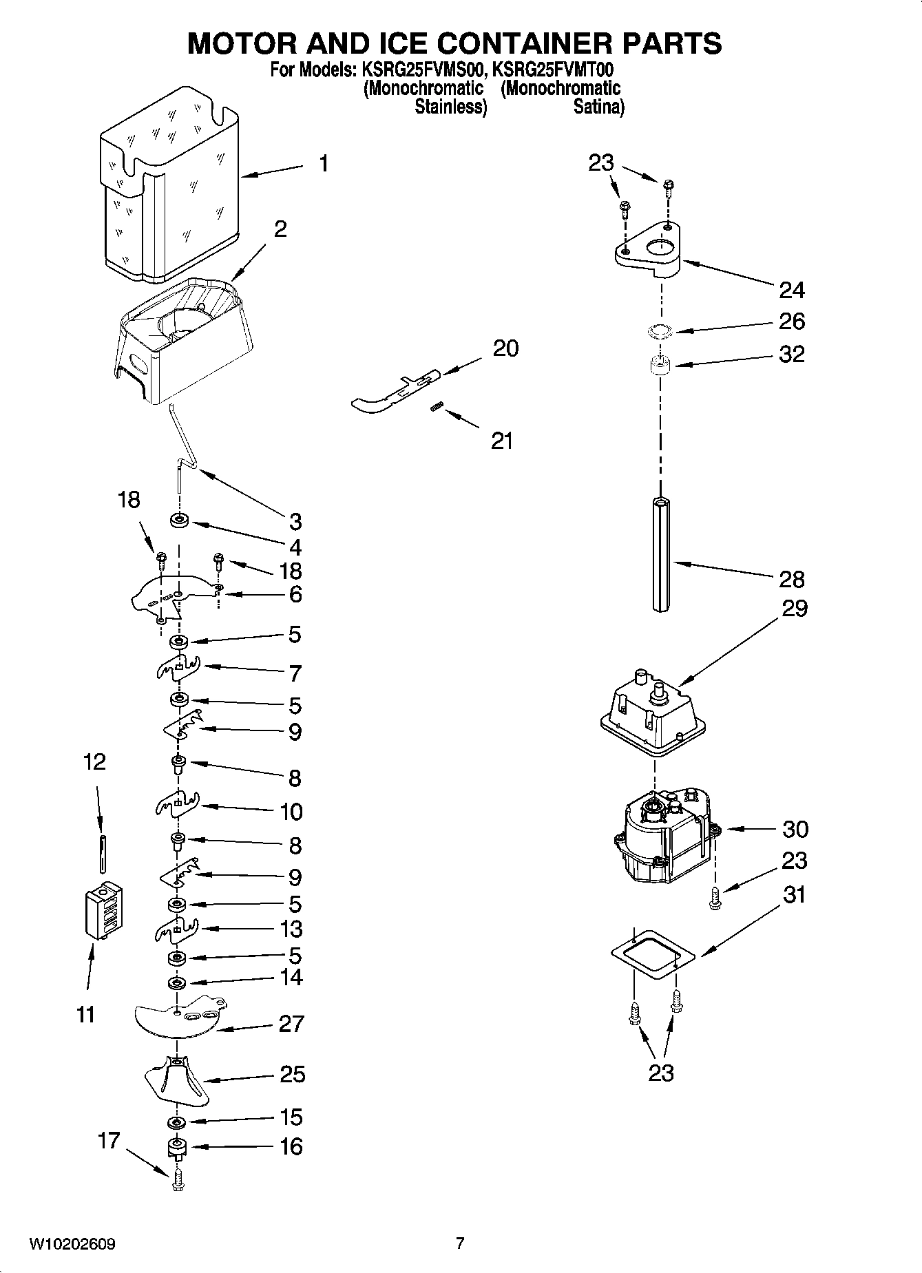 05 - MOTOR AND ICE CONTAINER PARTS