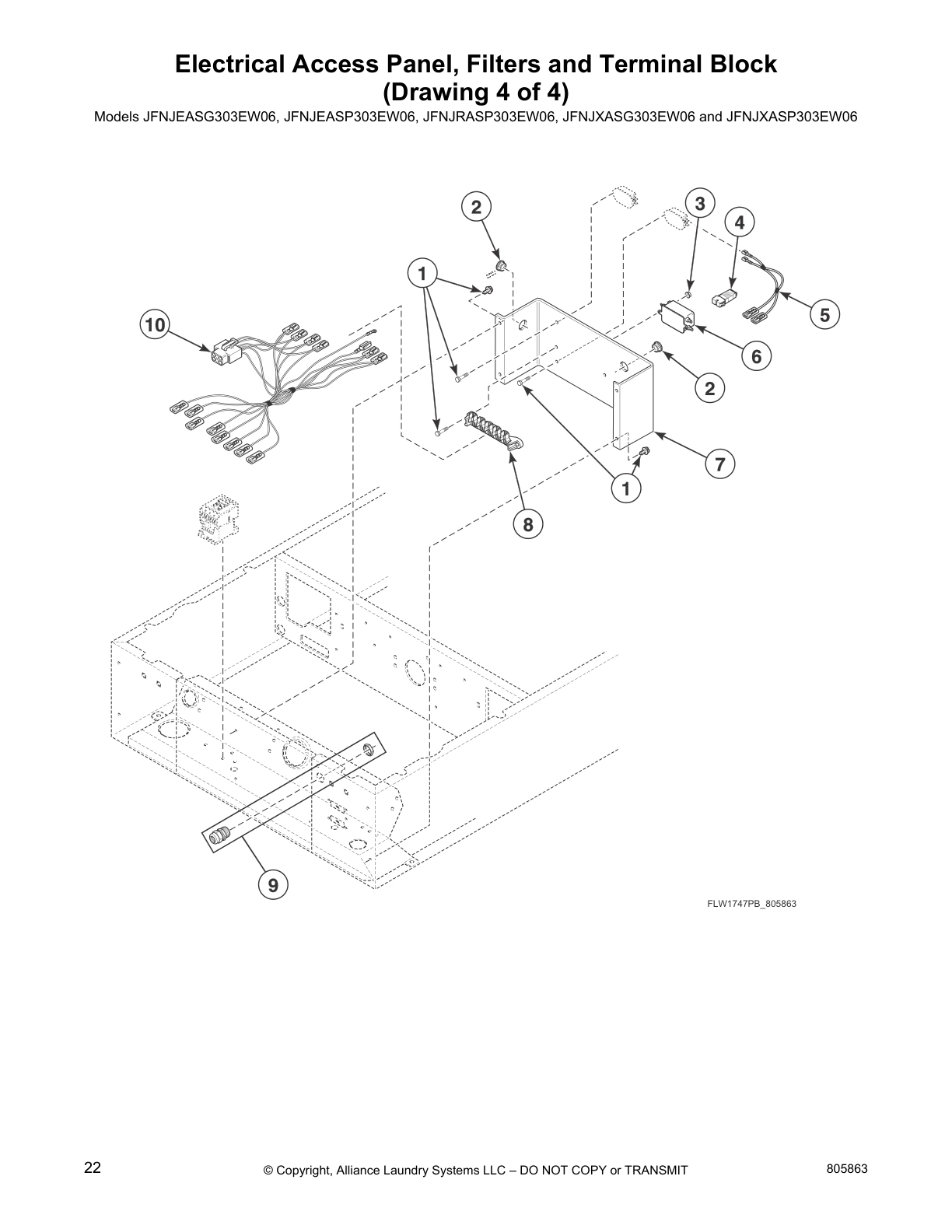 Electrical Access Panel, Filters and Terminal Block
(Drawing 4 of 4)