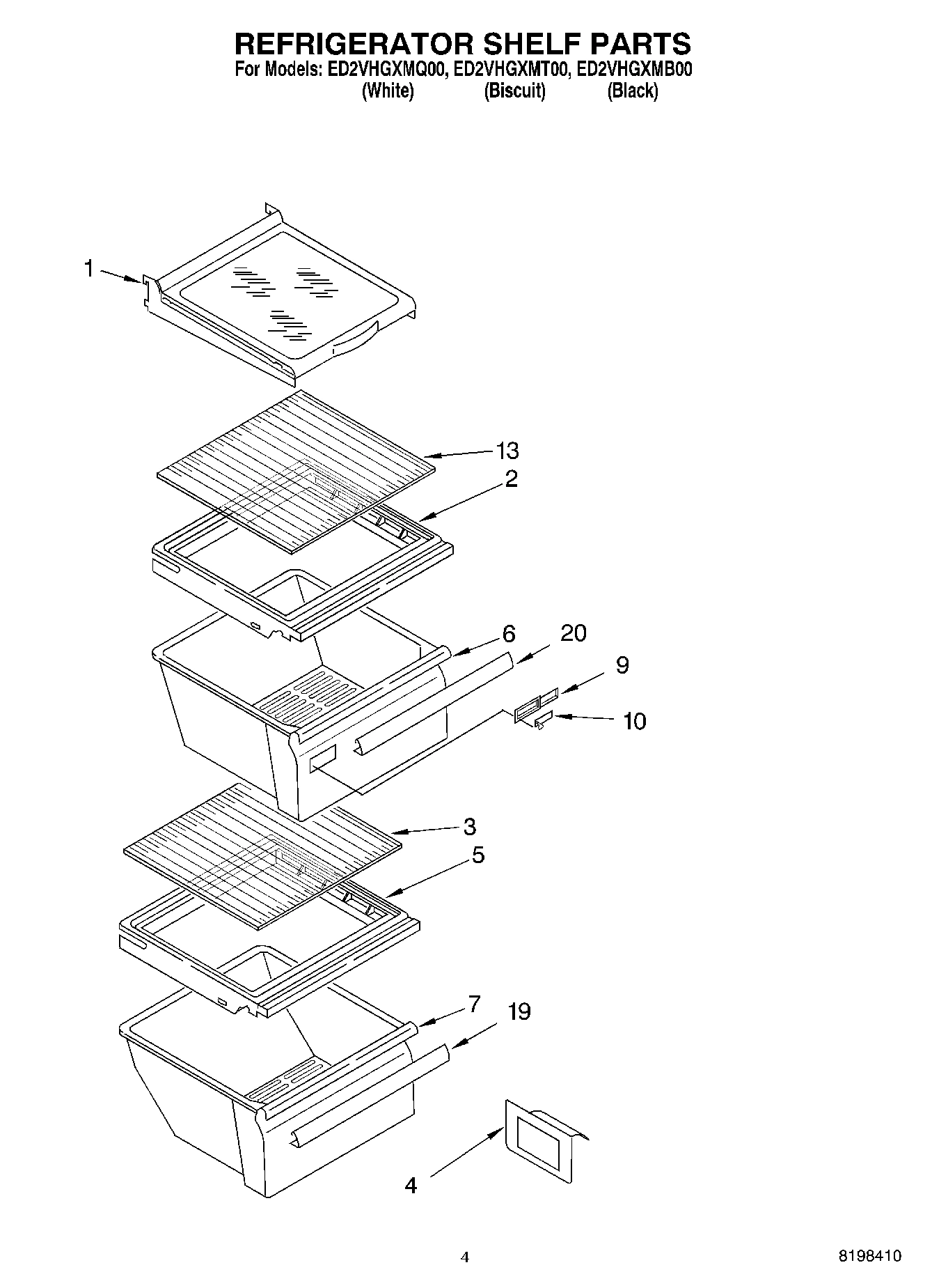 03 - REFRIGERATOR SHELF PARTS