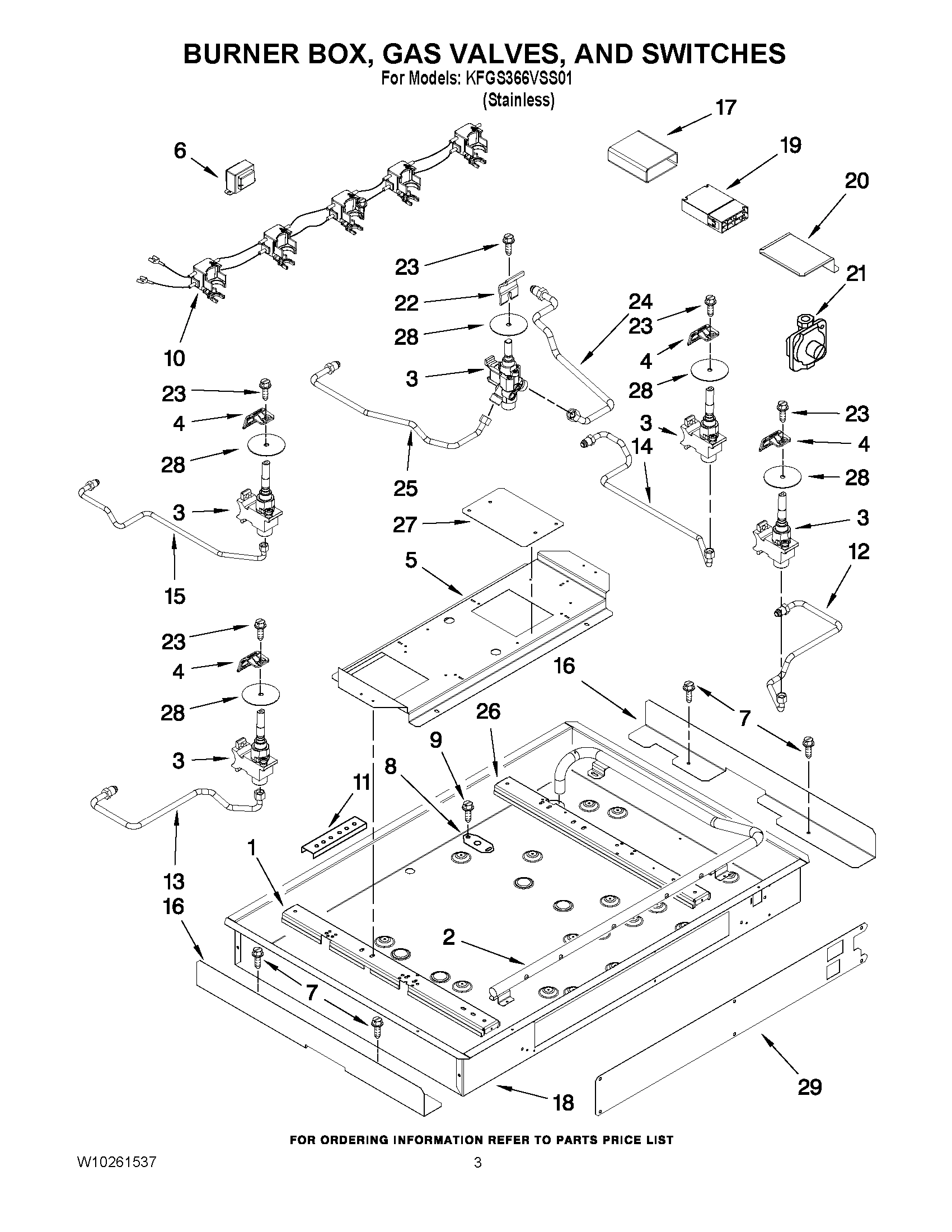 02 - BURNER BOX, GAS VALVES, AND SWITCHES