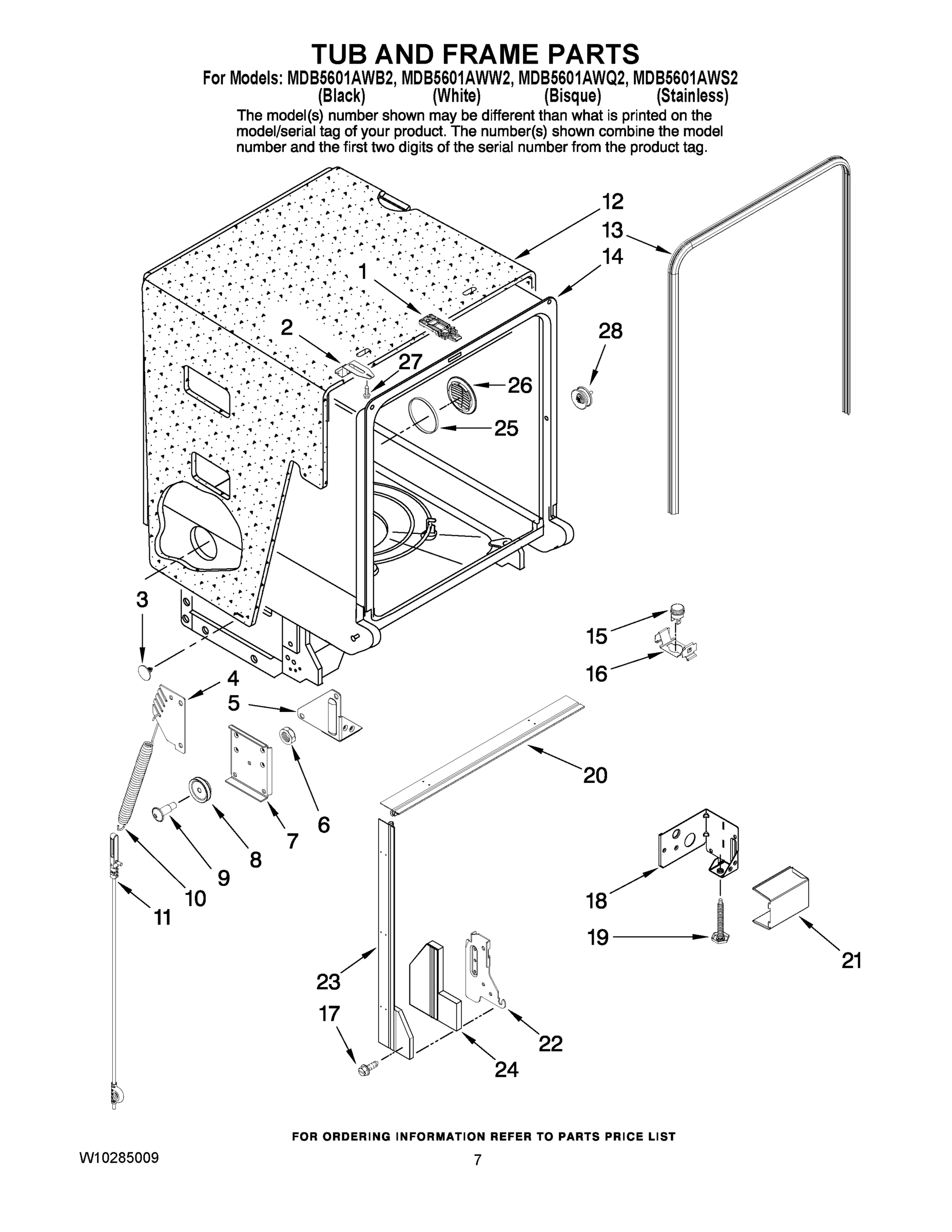 07 - TUB AND FRAME PARTS