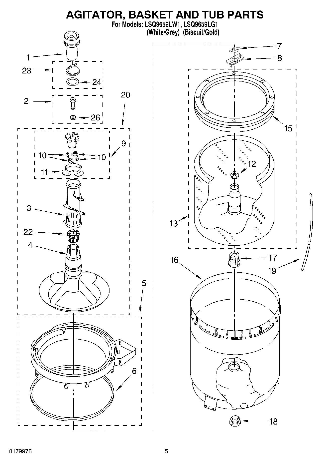 03 - AGITATOR, BASKET AND TUB PARTS