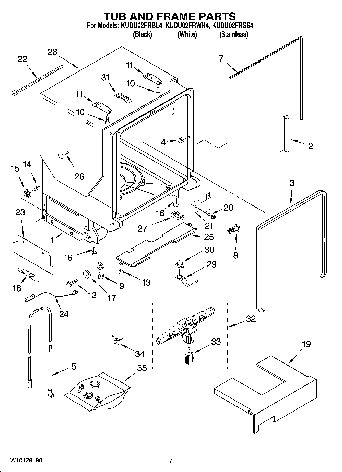 07 - TUB AND FRAME PARTS