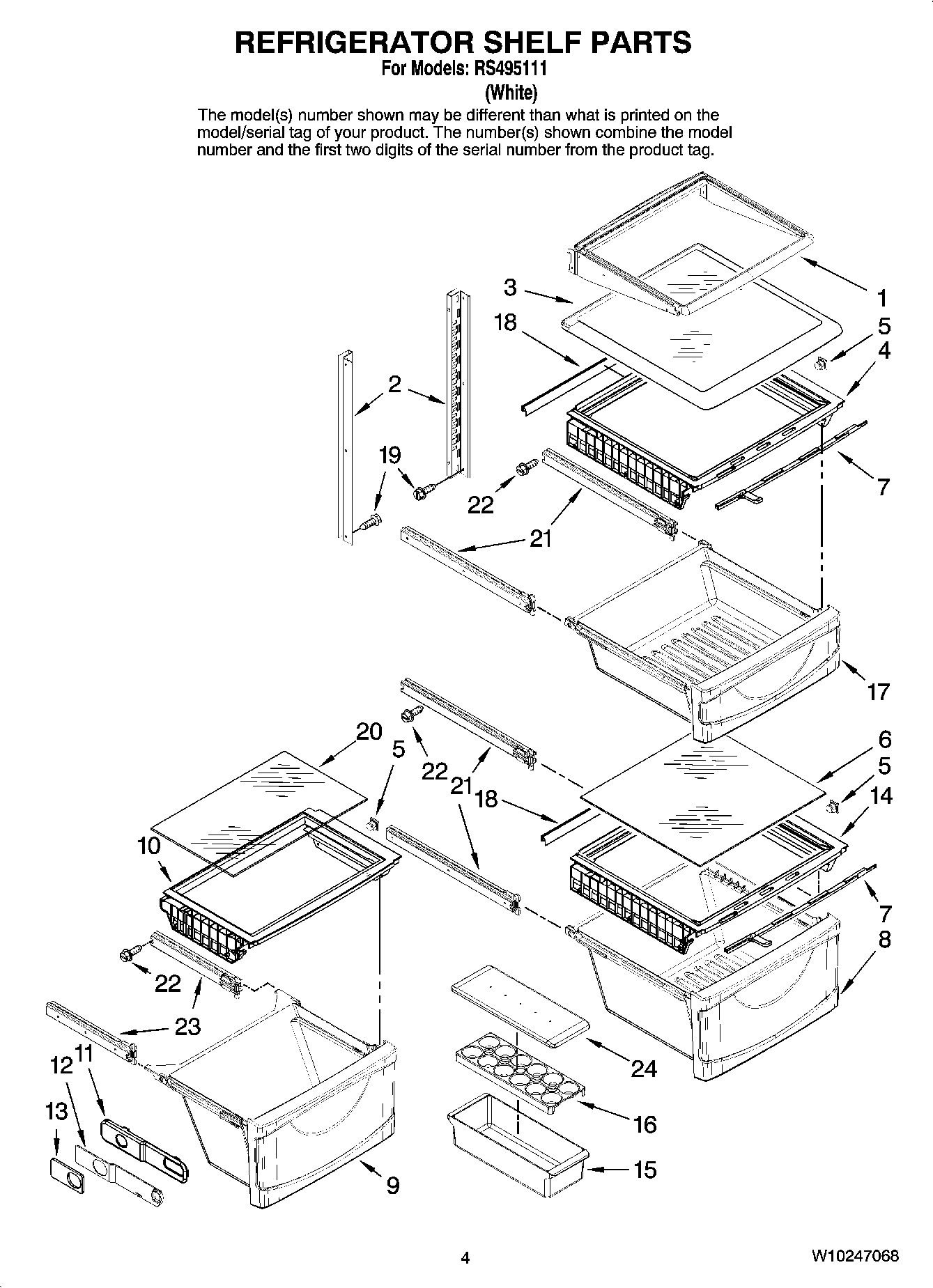 03 - REFRIGERATOR SHELF PARTS