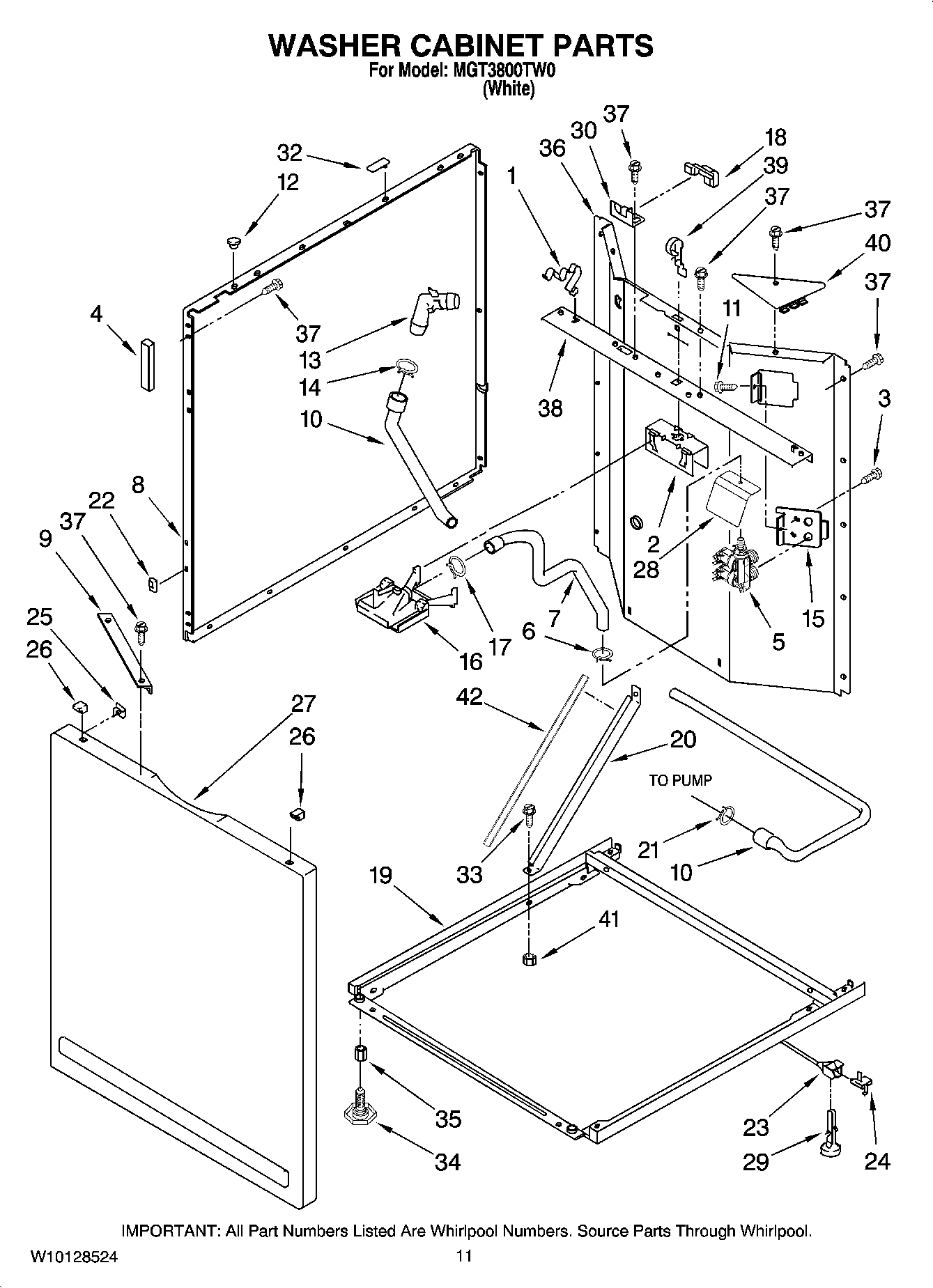 07 - WASHER CABINET PARTS