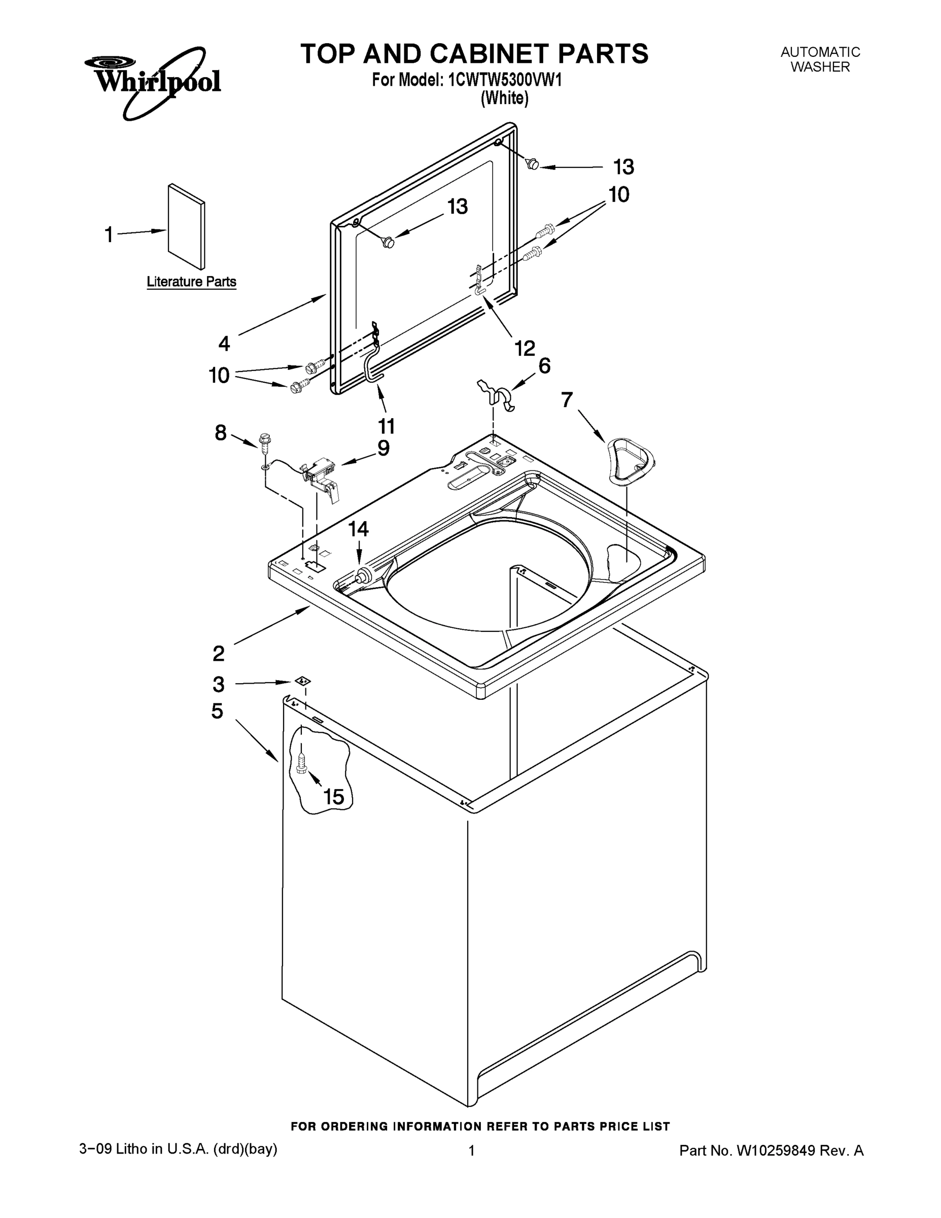 01 - TOP AND CABINET PARTS