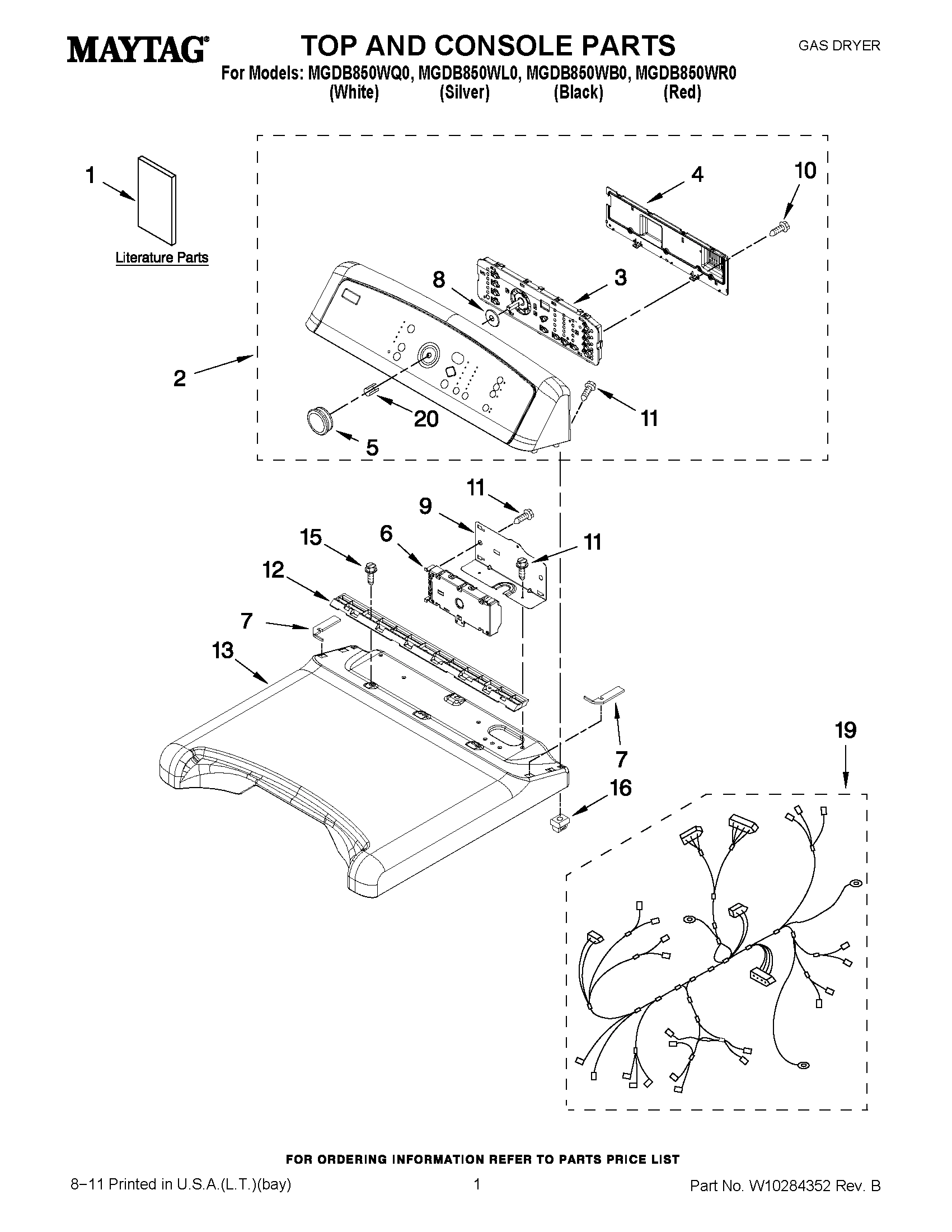 01 - TOP AND CONSOLE PARTS