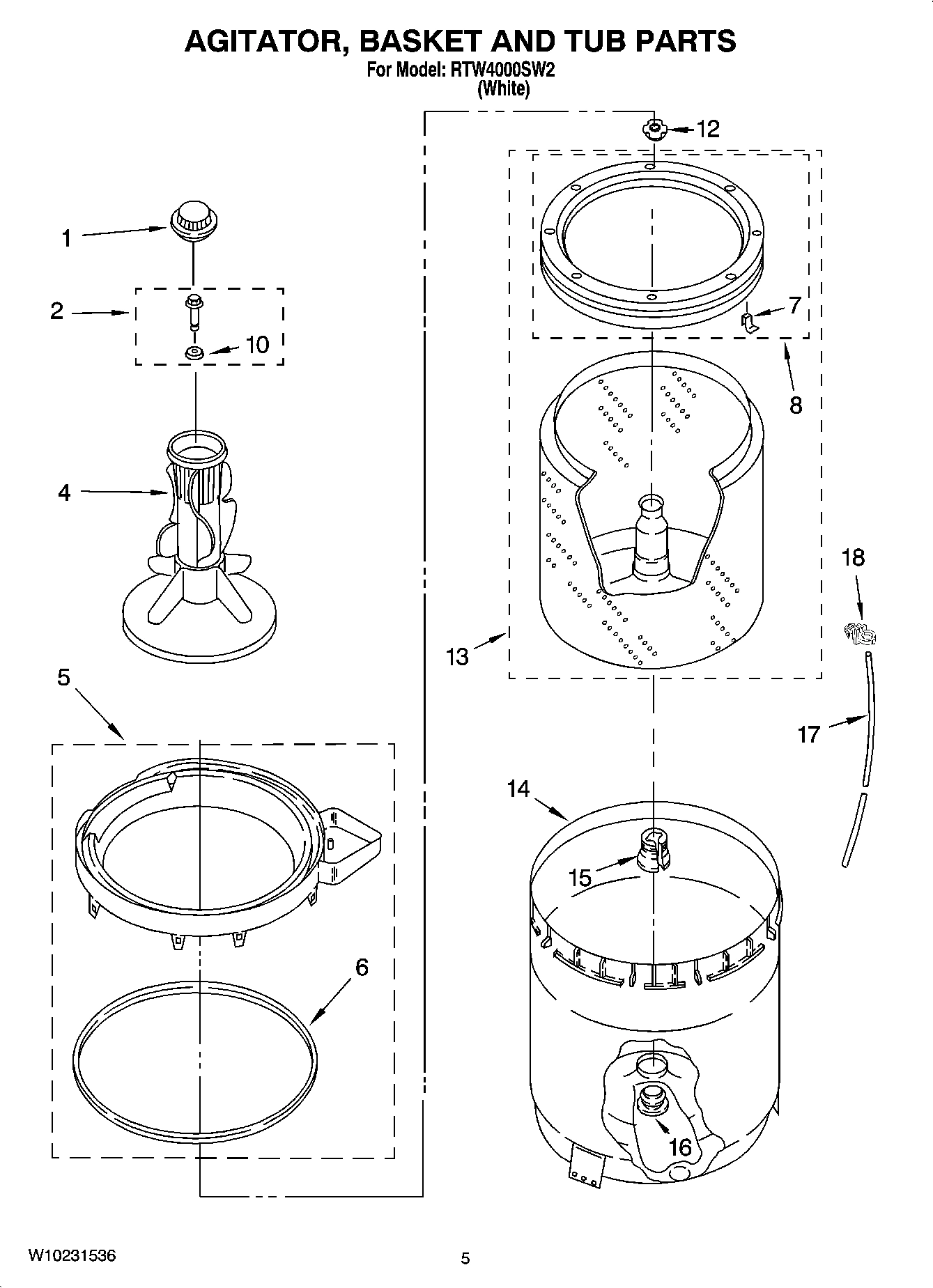 03 - AGITATOR, BASKET AND TUB PARTS