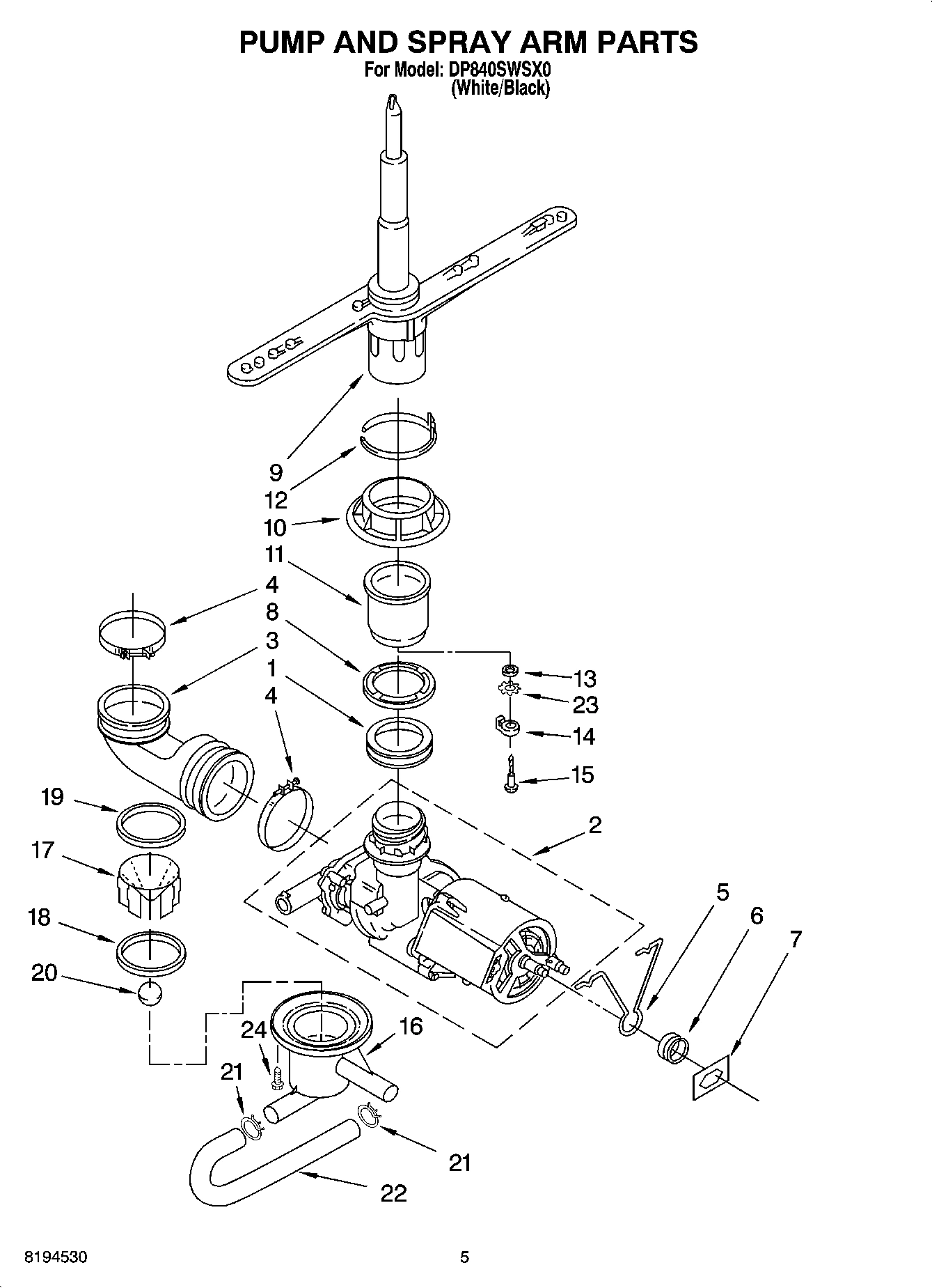 04 - PUMP AND SPRAY ARM PARTS