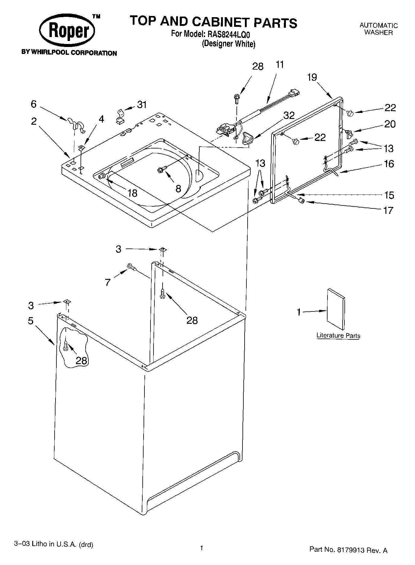 01 - TOP AND CABINET PARTS