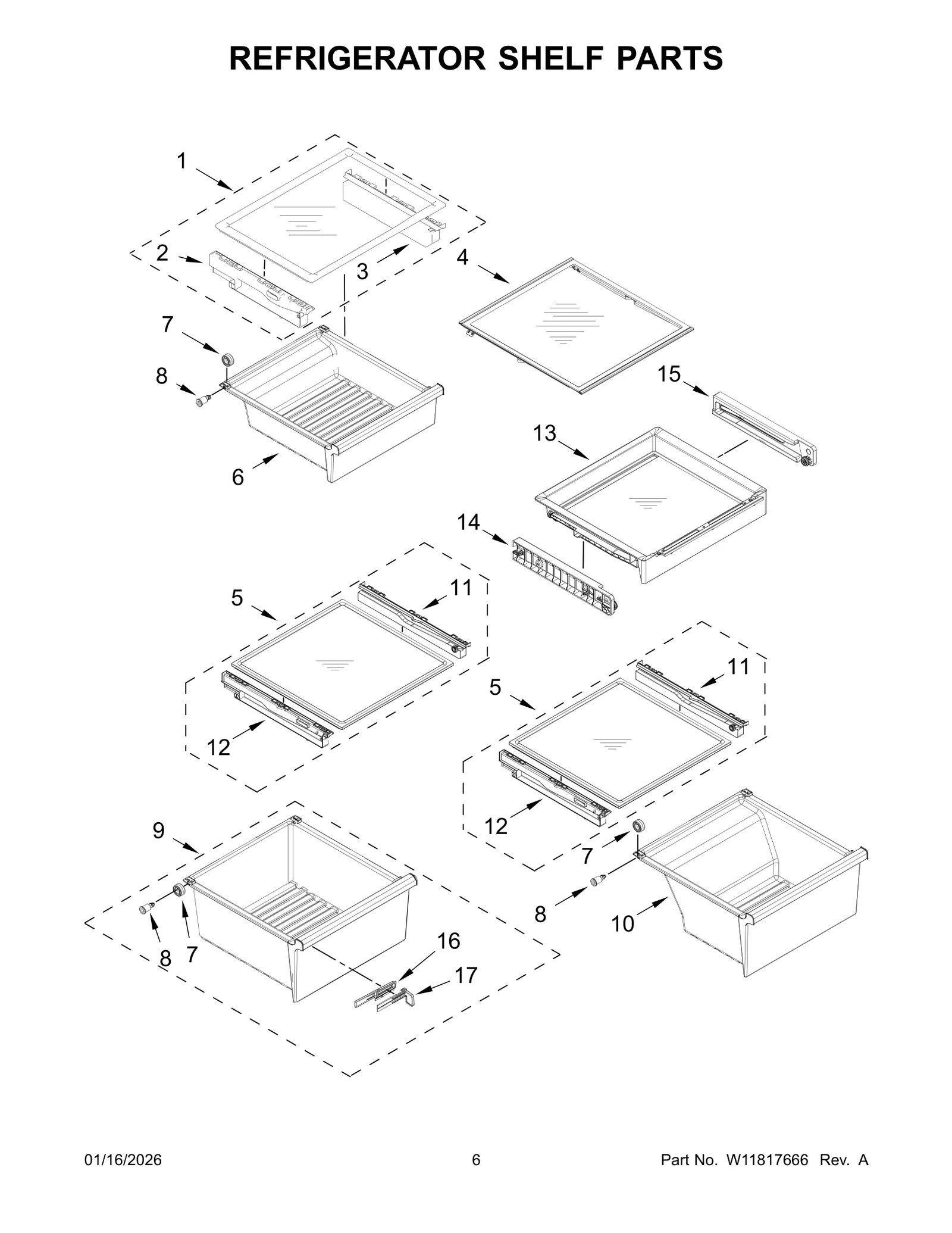 REFRIGERATOR SHELF PARTS