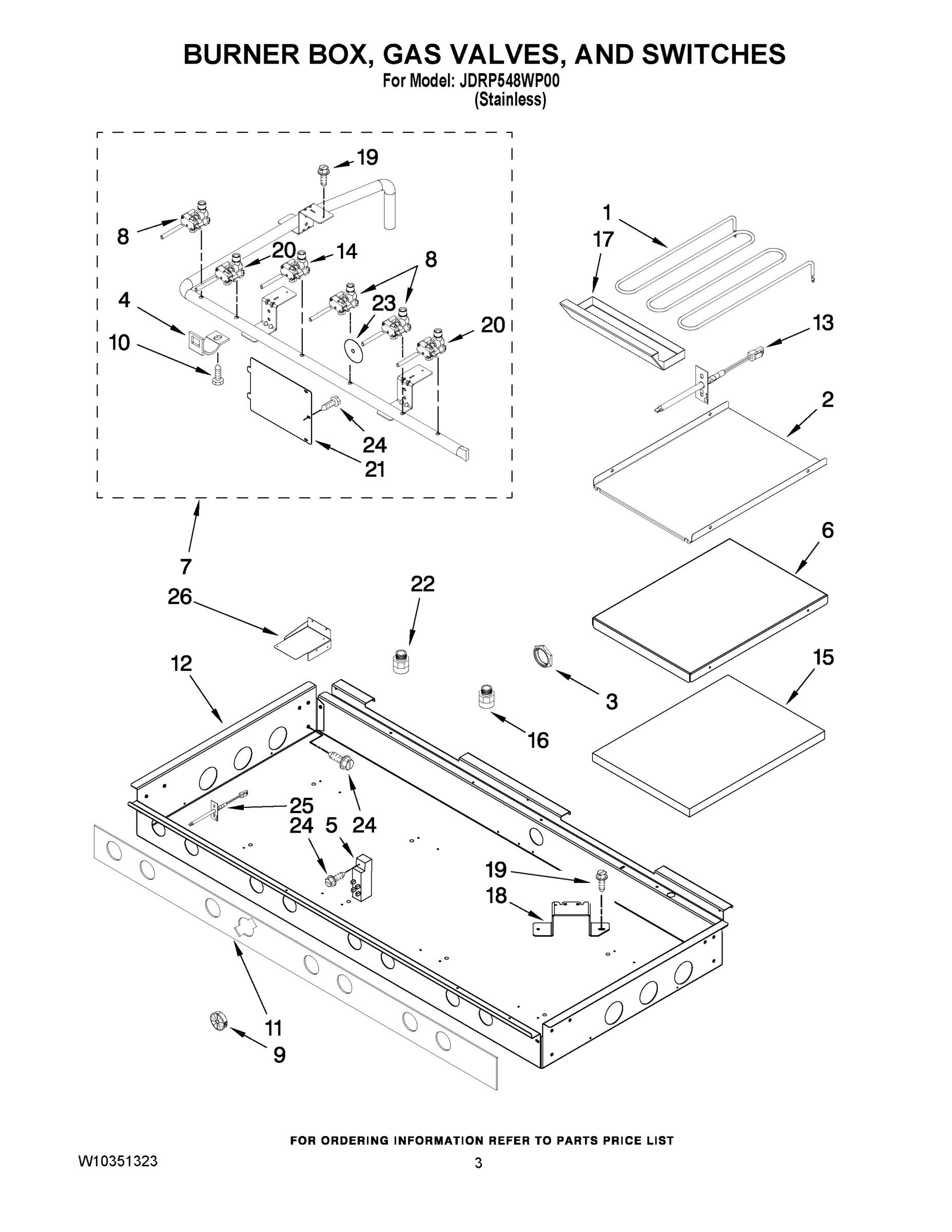 02 - BURNER BOX, GAS VALVES, AND SWITCHES