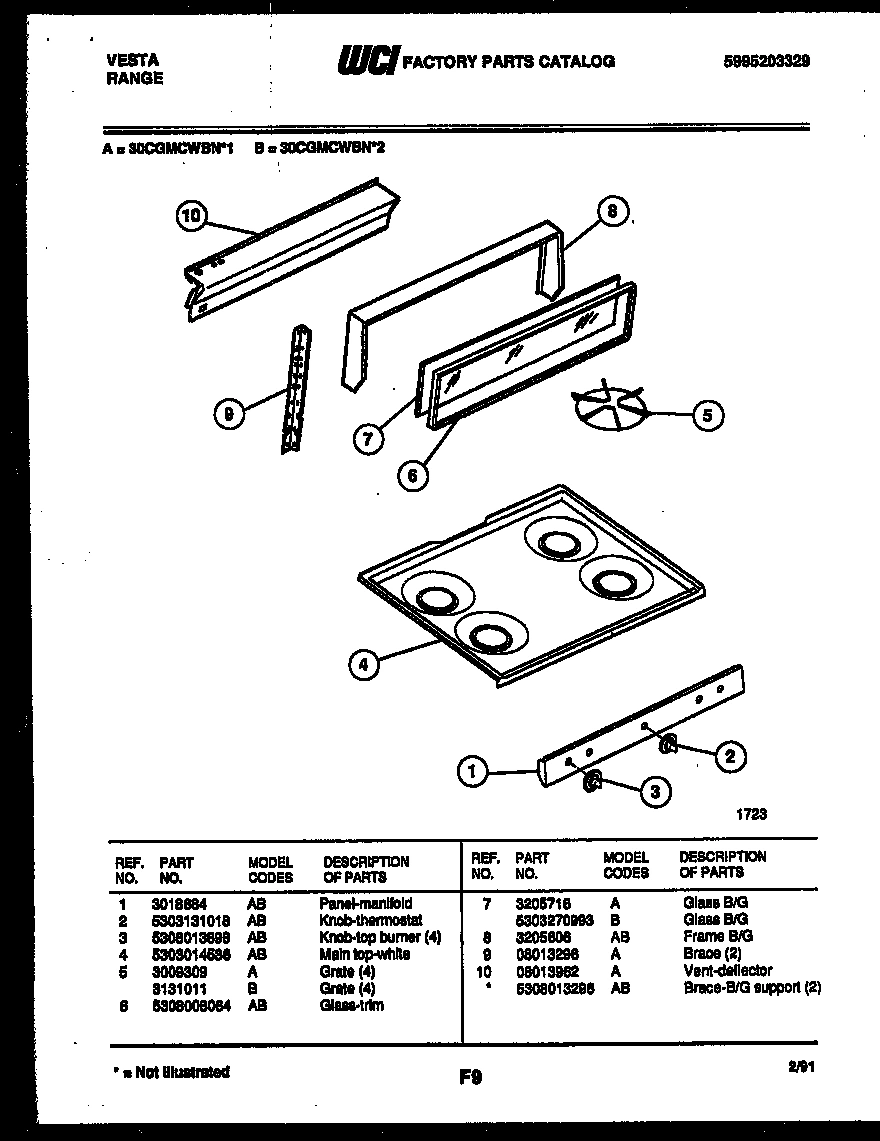 02 - BACKGUARD AND COOKTOP PARTS