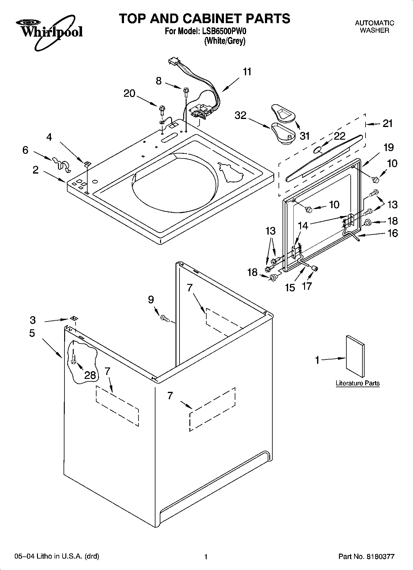 01 - TOP AND CABINET PARTS