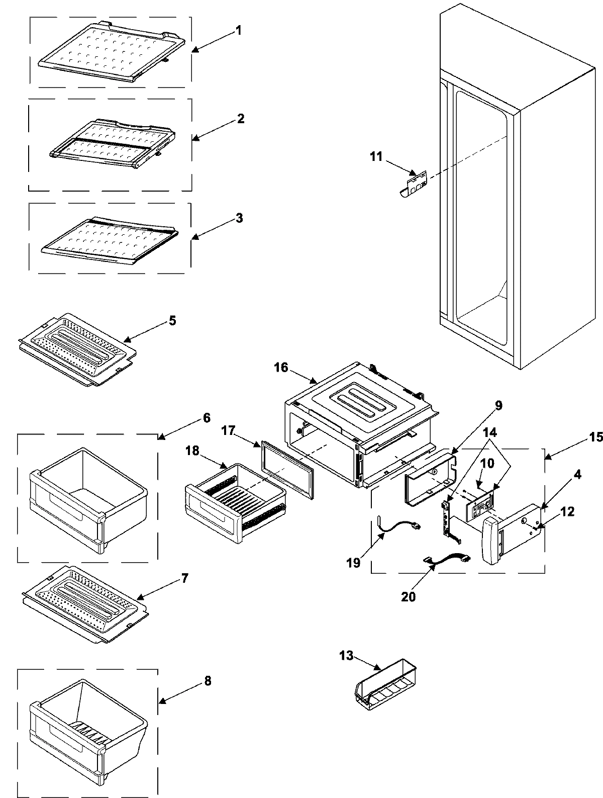 13 - REFRIGERATOR SHELVES