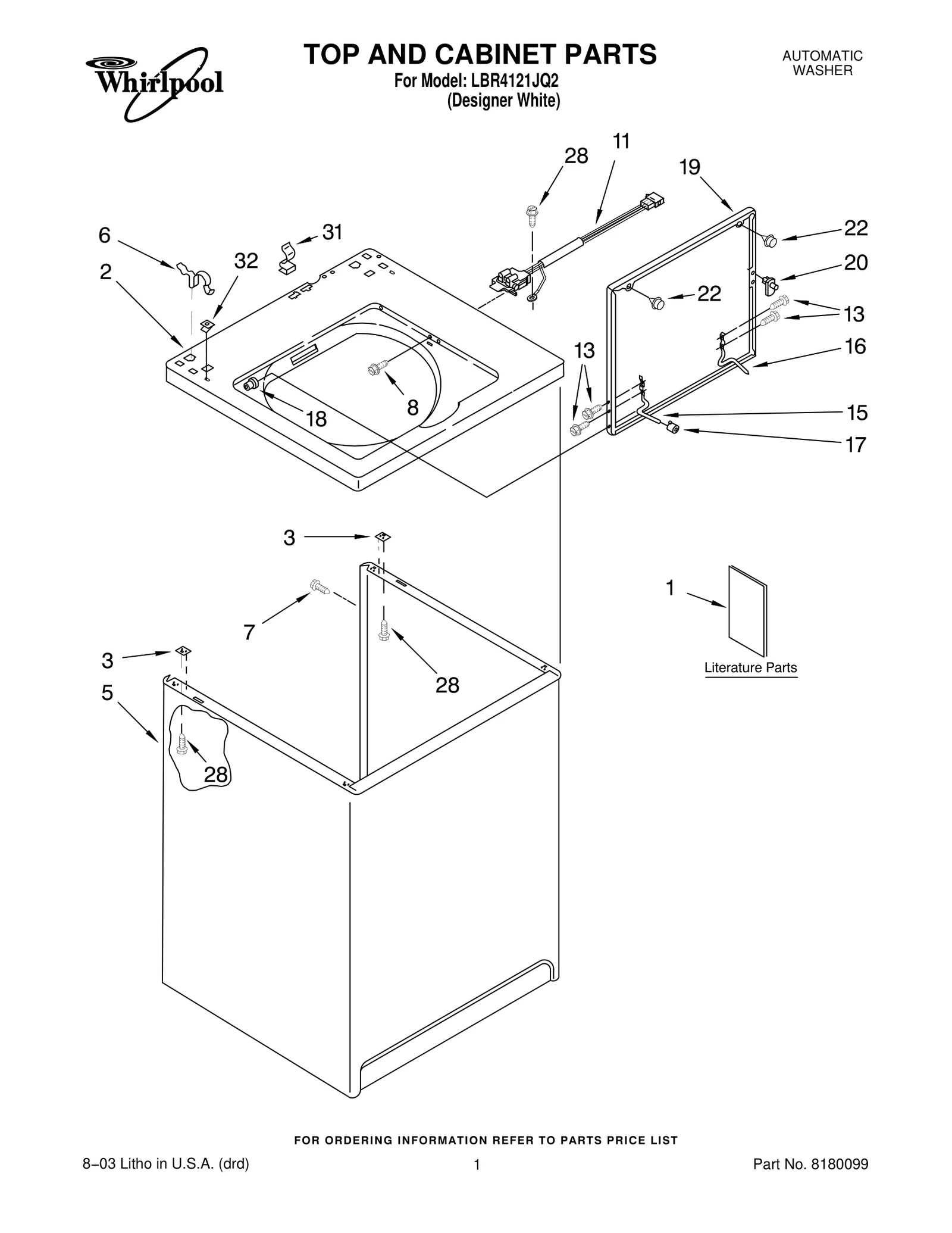 TOP AND CABINET PARTS