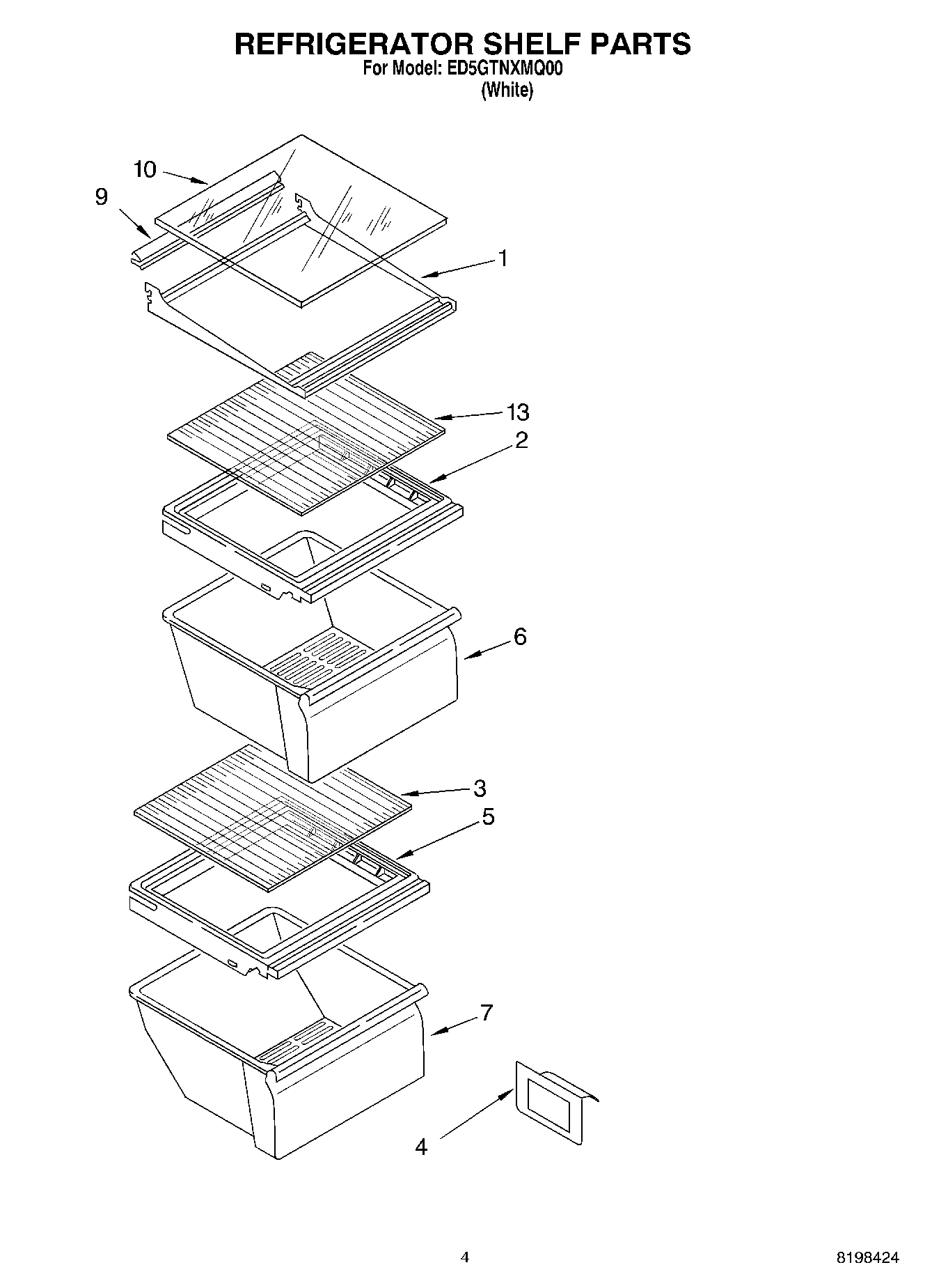 03 - REFRIGERATOR SHELF PARTS