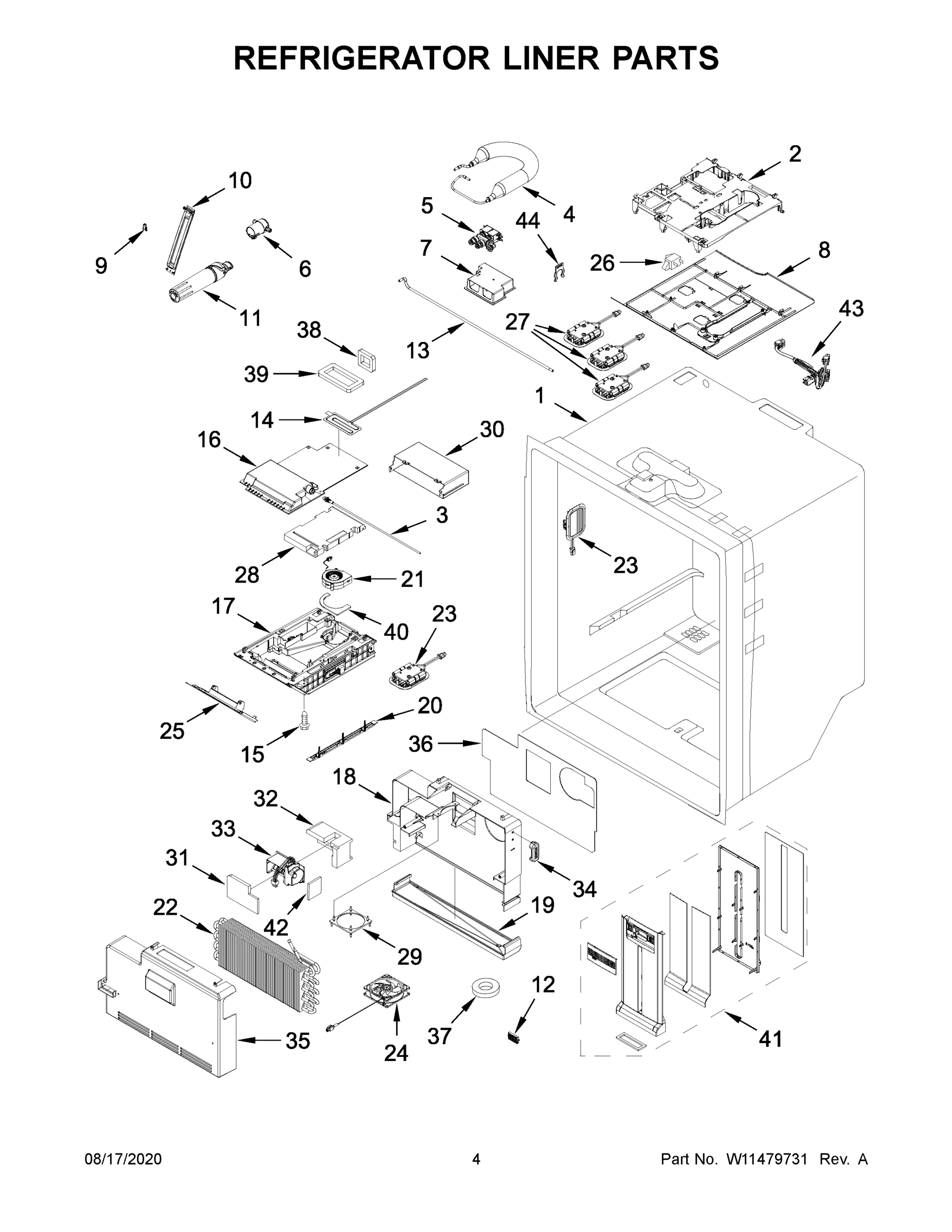 03 - REFRIGERATOR LINER PARTS