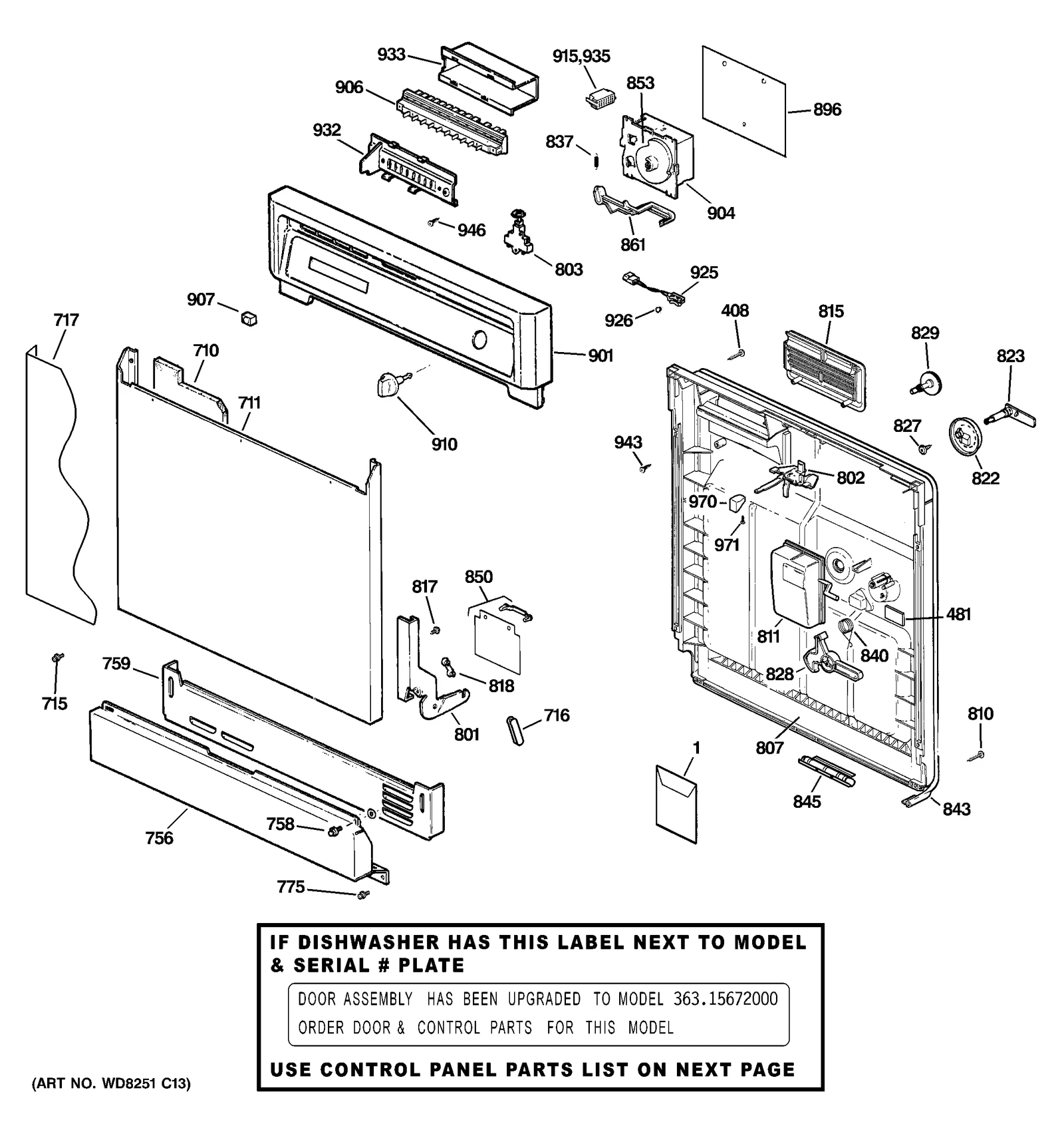 ESCUTCHEON & DOOR ASSEMBLY