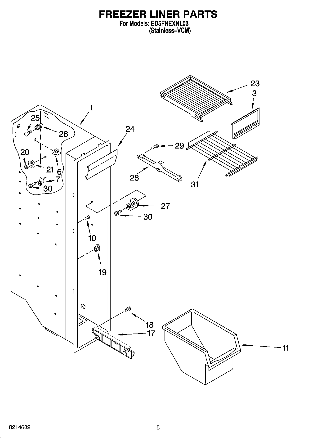 04 - FREEZER LINER PARTS