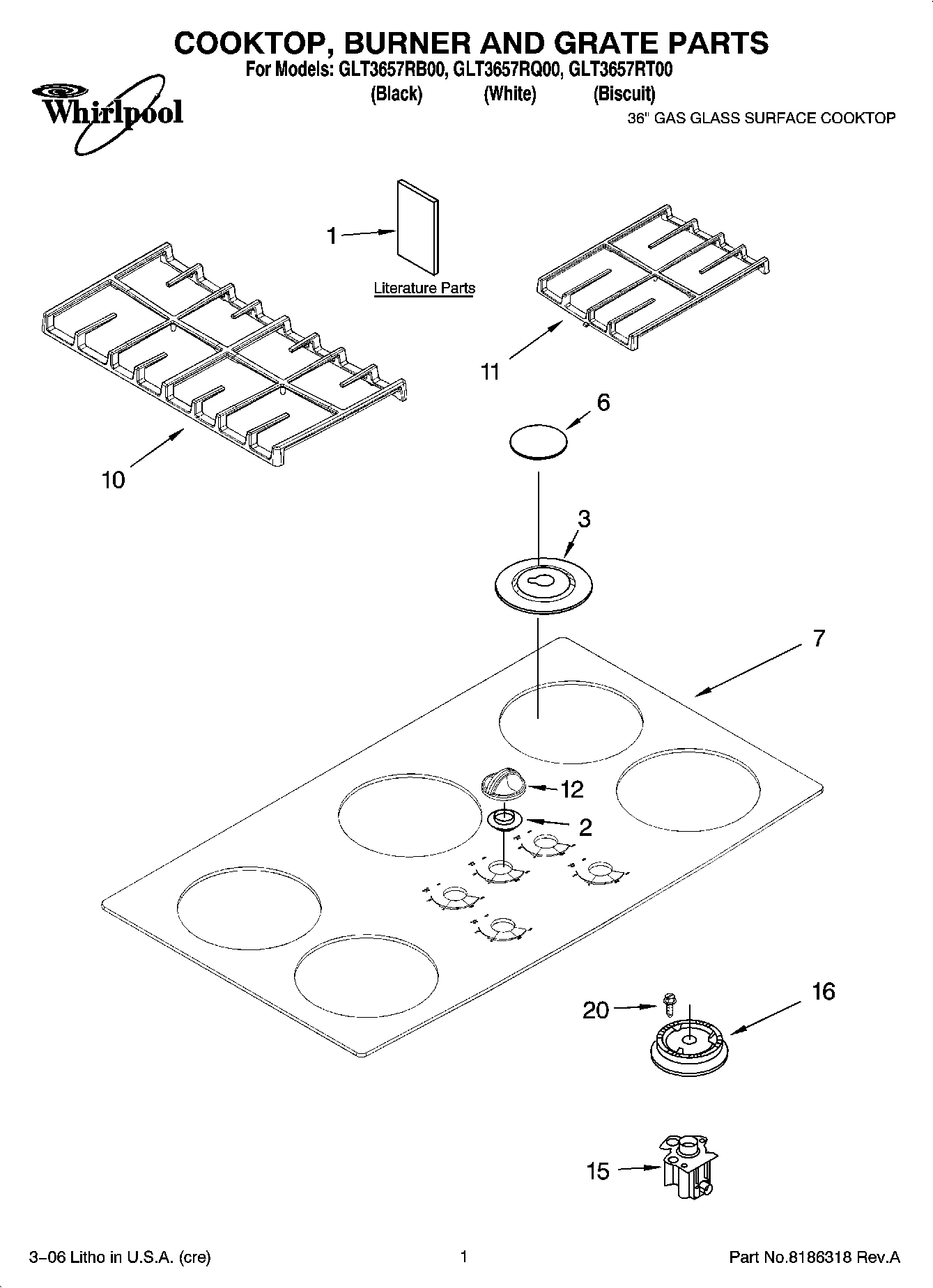 01 - COOKTOP, BURNER AND GRATE PARTS