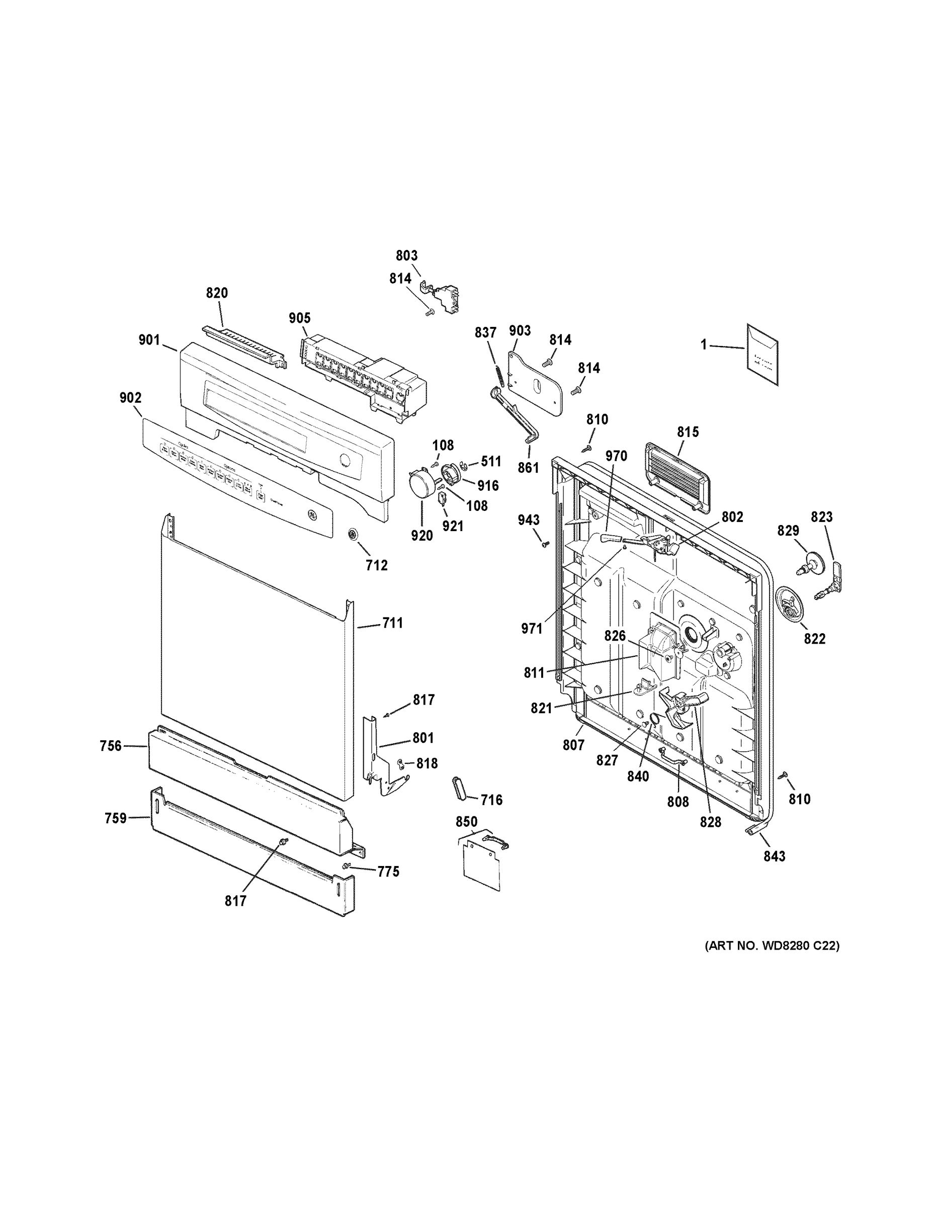 ESCUTCHEON & DOOR ASSEMBLY