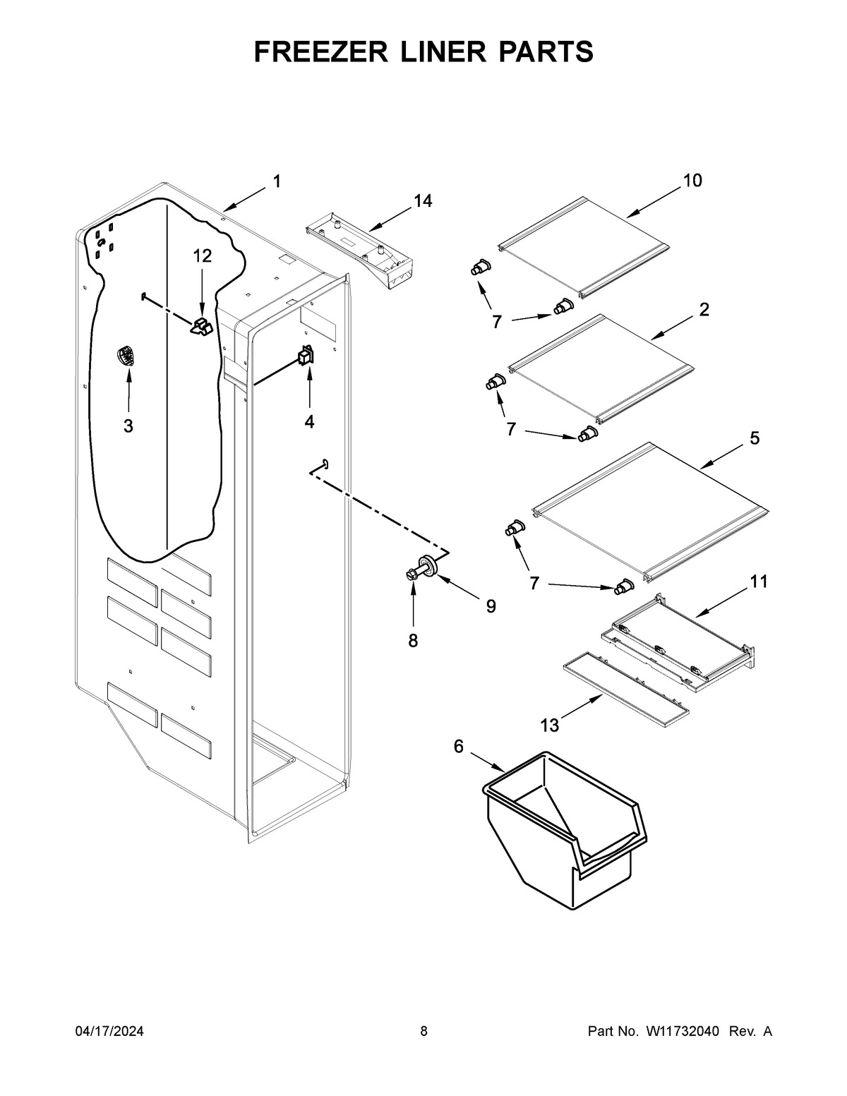 05 - FREEZER LINER PARTS