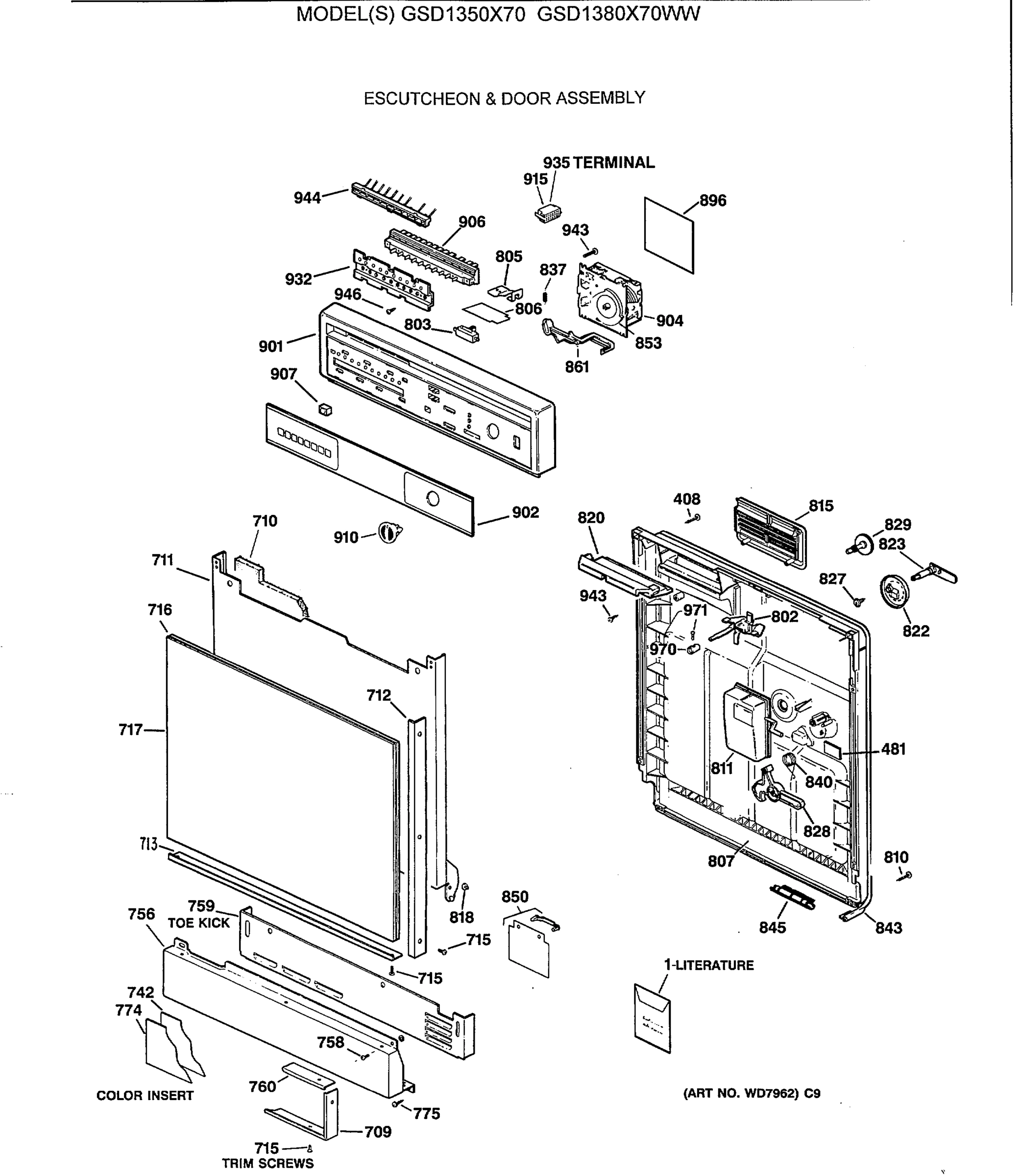 ESCUTCHEON & DOOR ASSEMBLY
