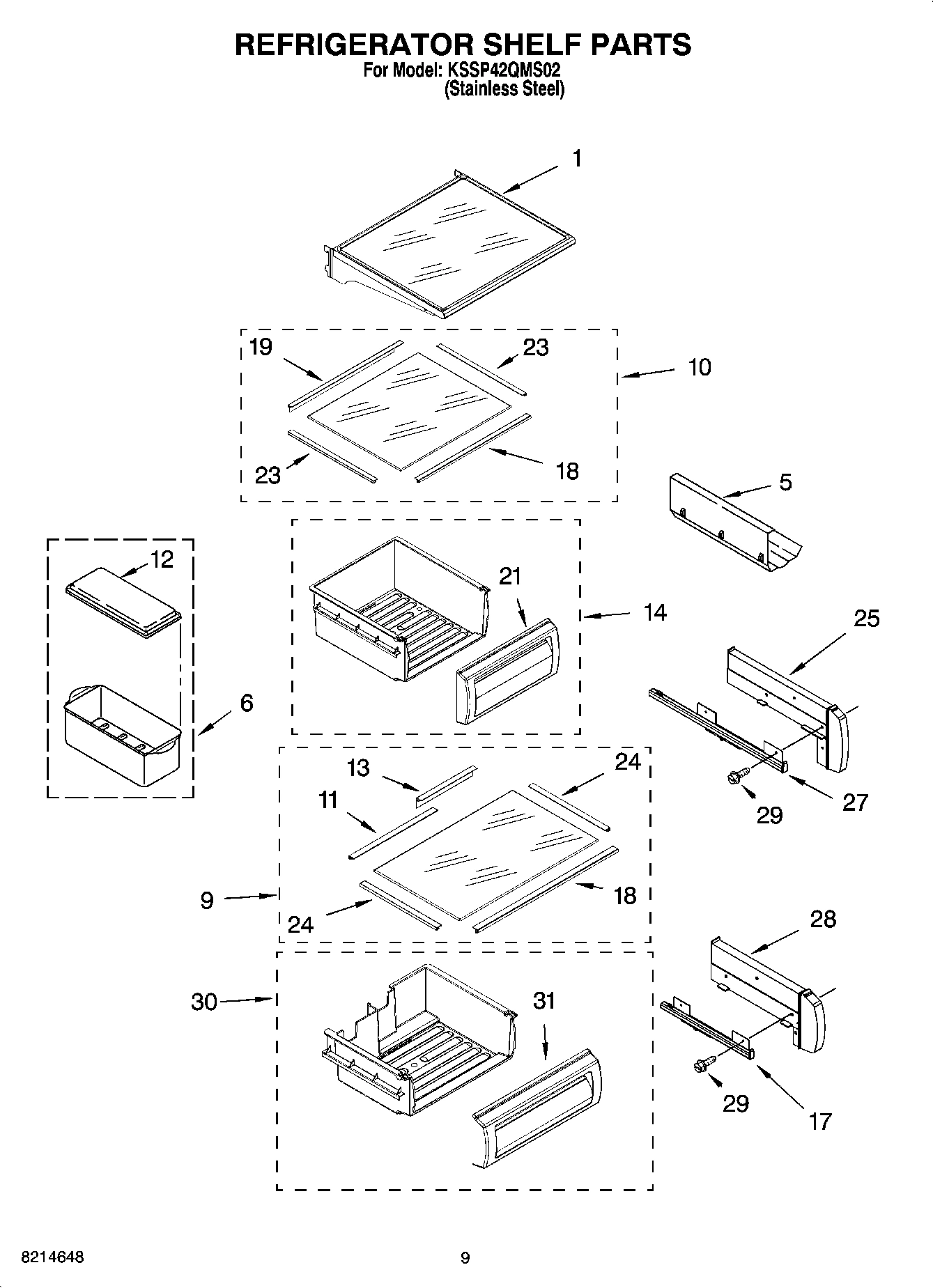 07 - REFRIGERATOR SHELF PARTS
