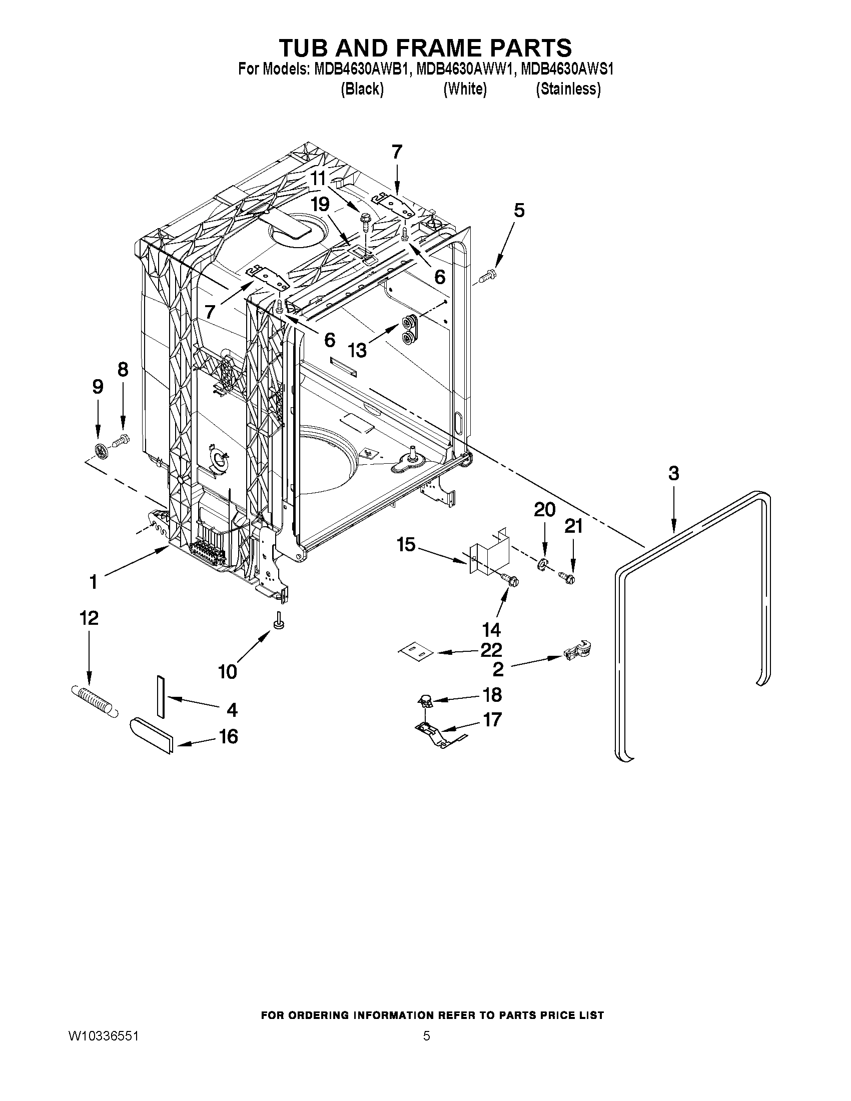 05 - TUB AND FRAME PARTS