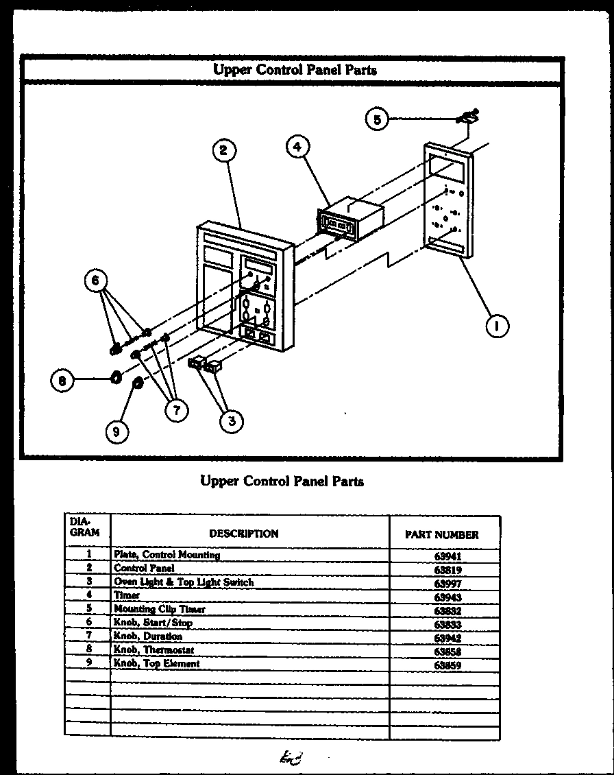 07 - UPPER CONTROL PANEL PARTS