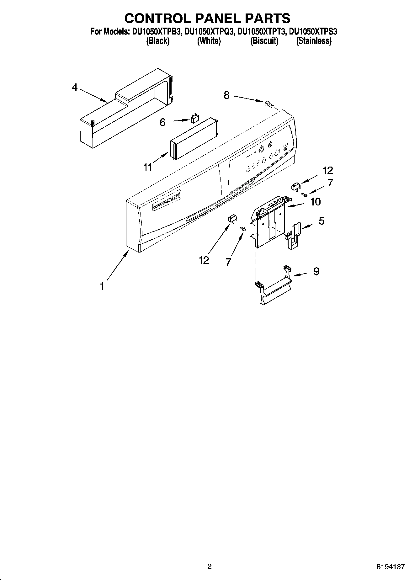 02 - CONTROL PANEL PARTS