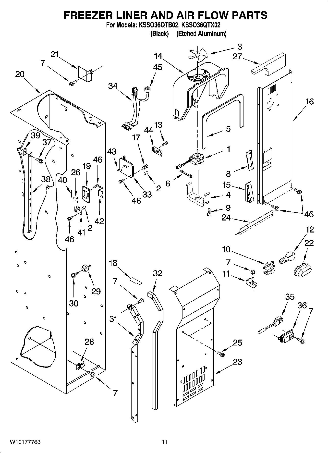 08 - FREEZER LINER AND AIR FLOW PARTS