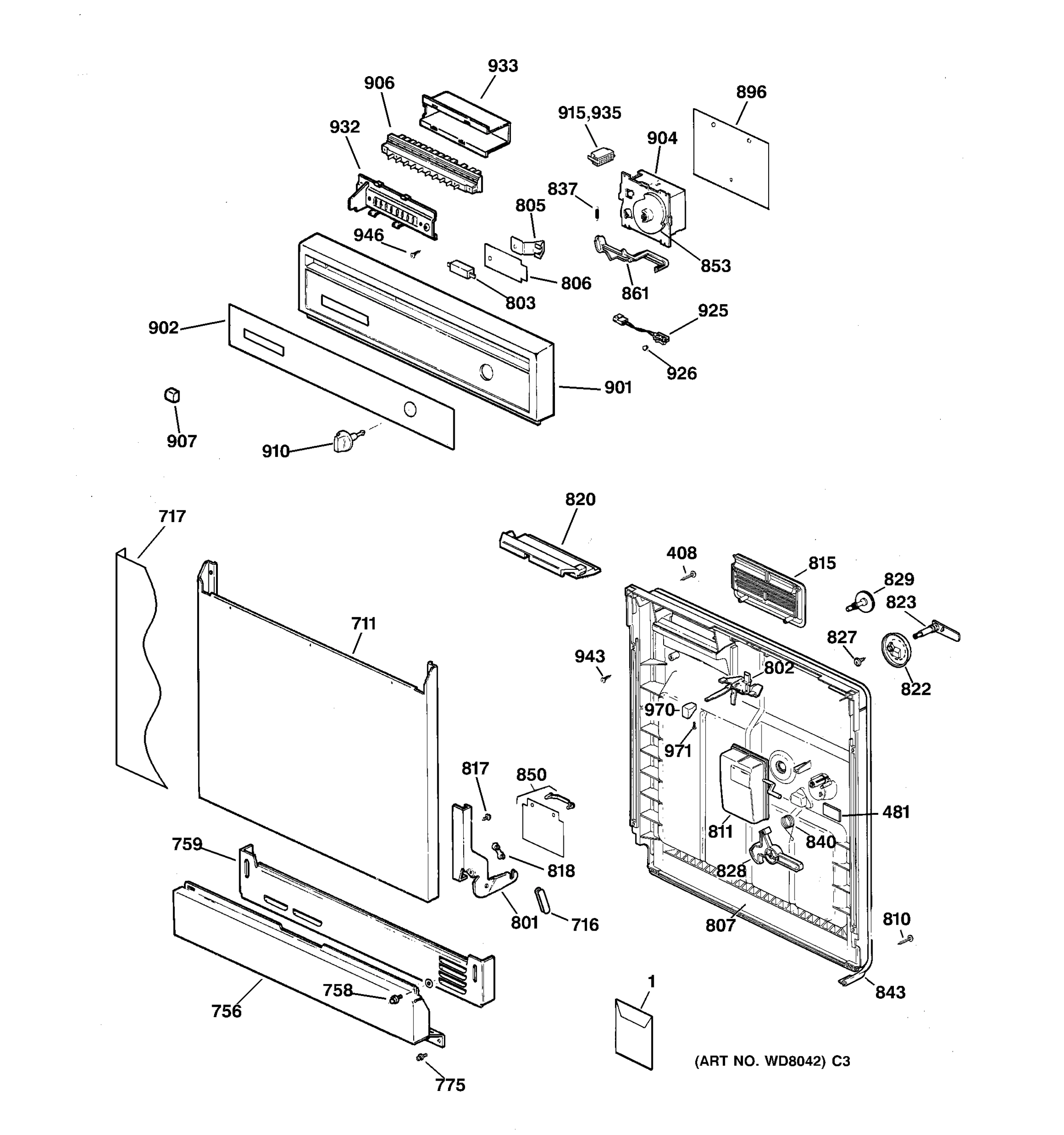 ESCUTCHEON & DOOR ASSEMBLY