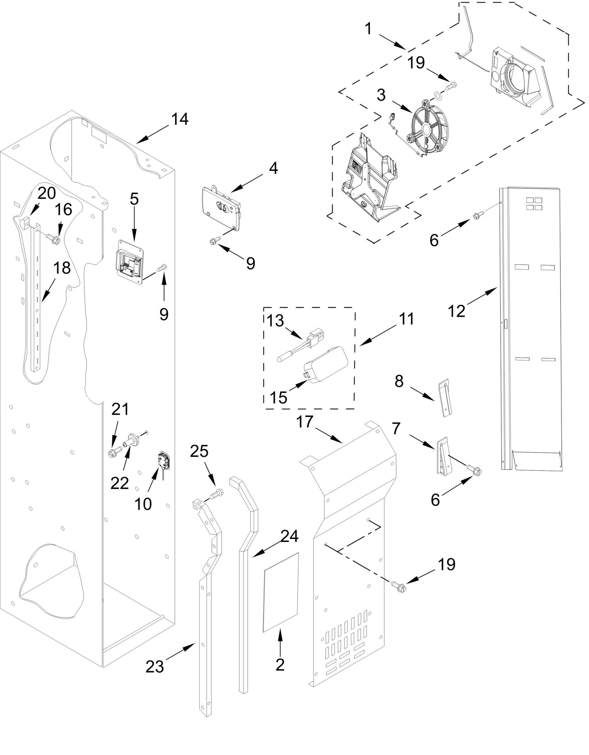 FREEZER LINER AND AIR FLOW PARTS