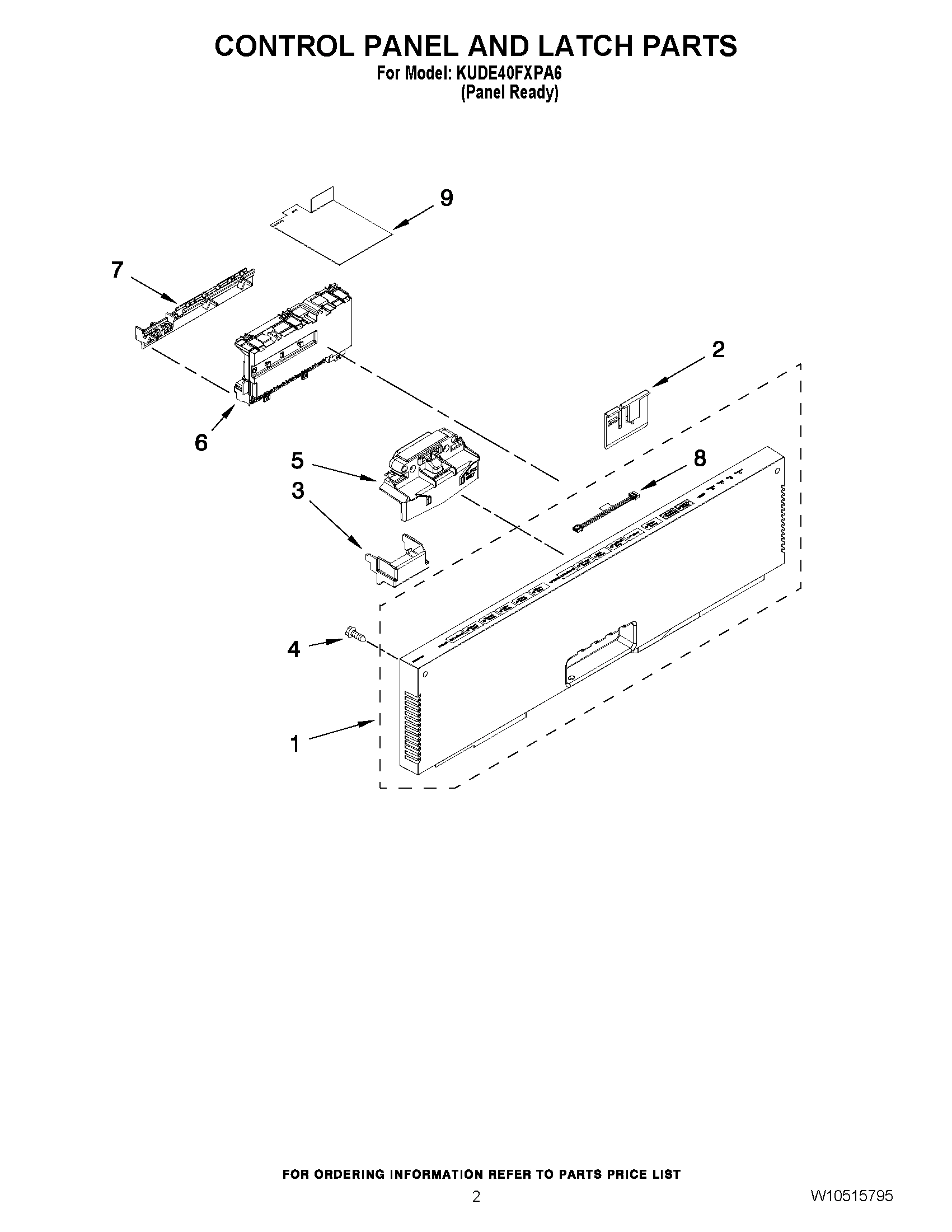 02 - CONTROL PANEL AND LATCH PARTS