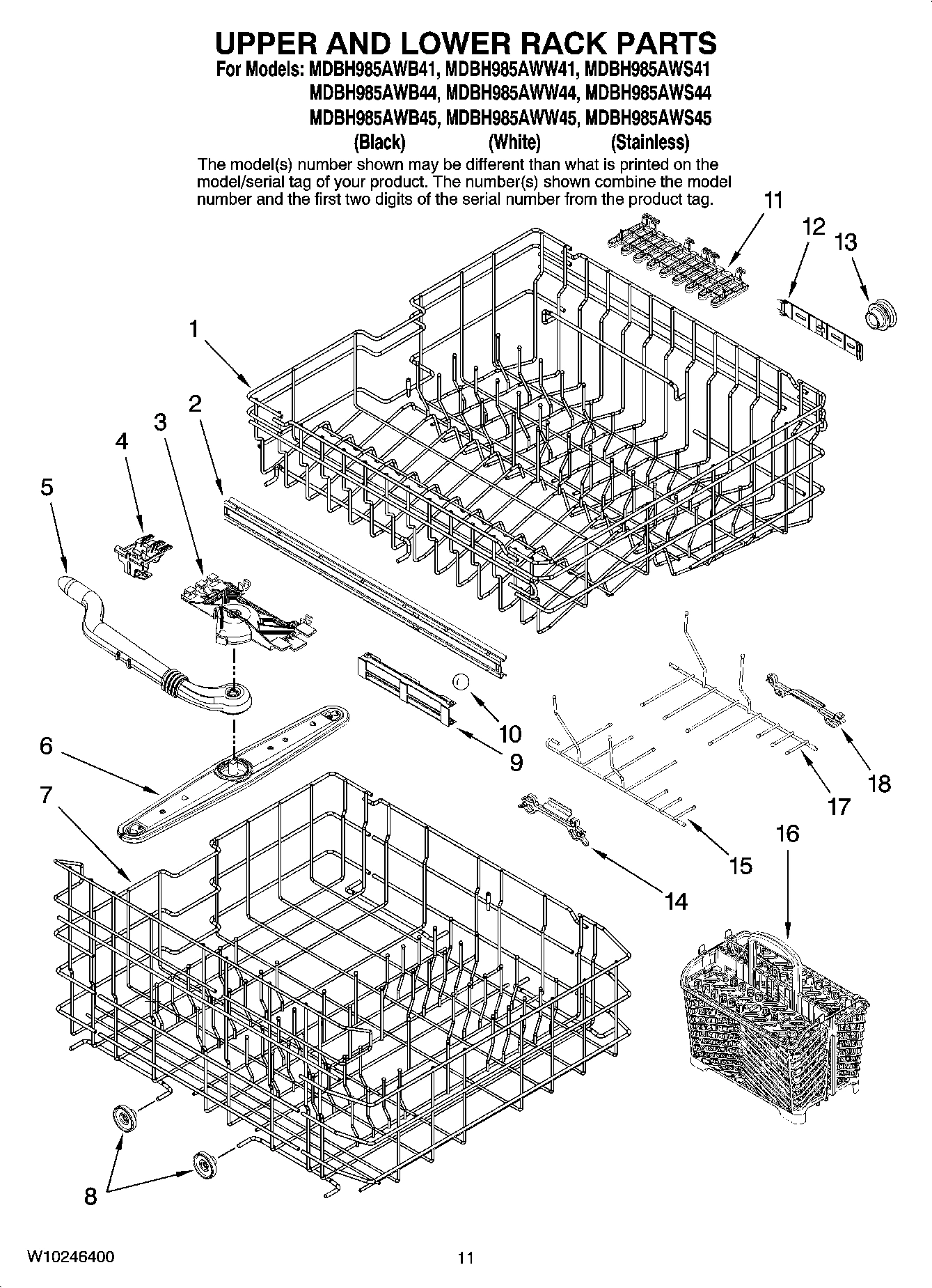 09 - UPPER AND LOWER RACK PARTS