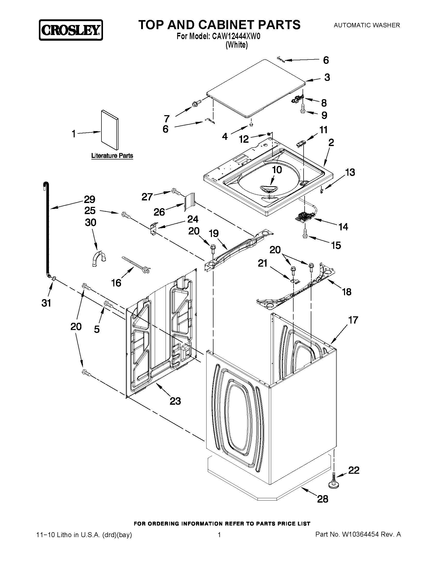 01 - TOP AND CABINET PARTS