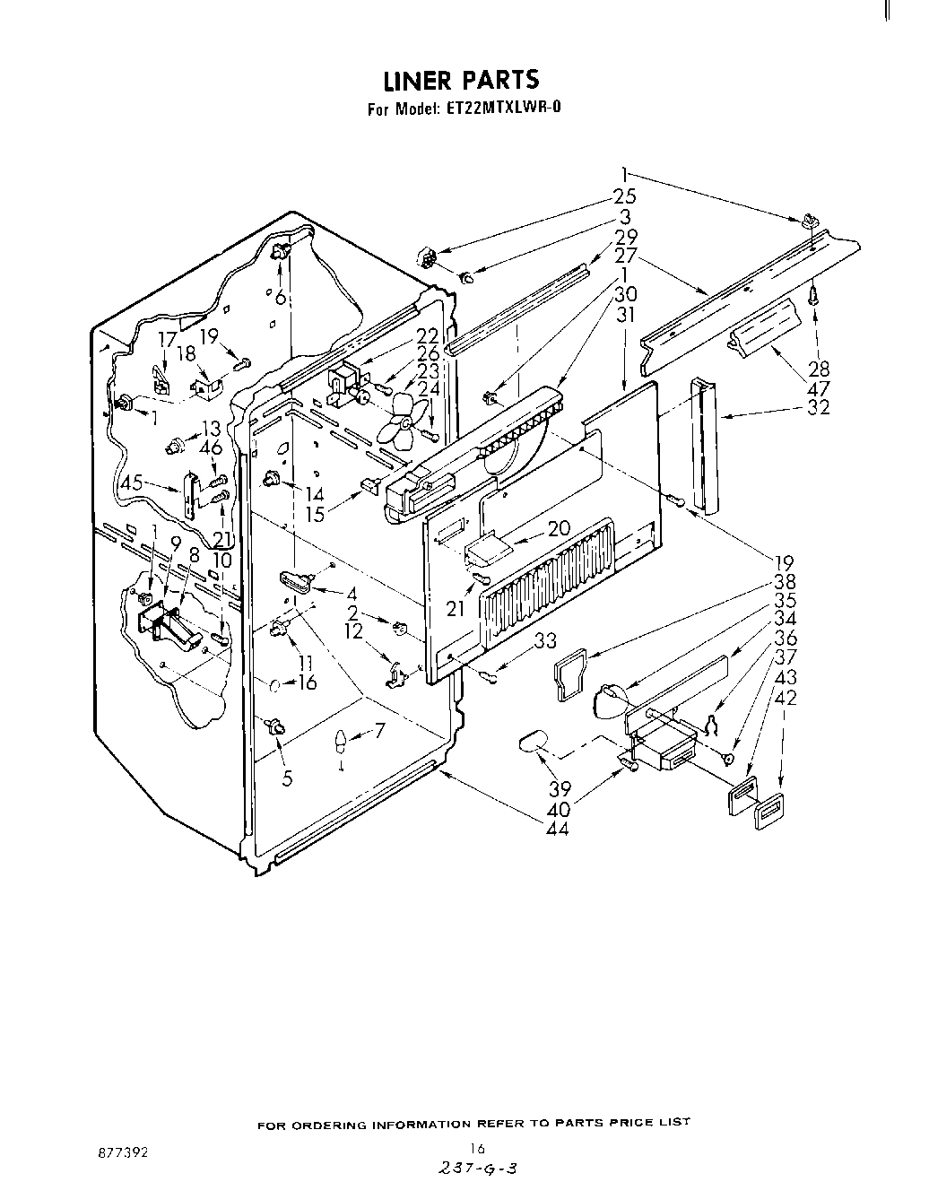 09 - LINER , PARTS NOT ILLUSTRATED